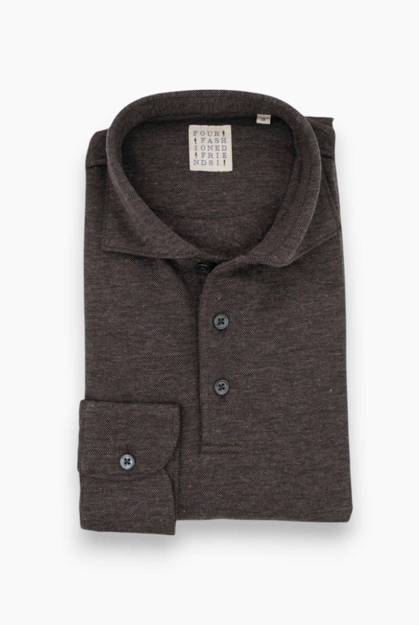 Polo Jersey Cotone e Cashmere Piquet Testa di Moro Mélange - Guarino Store