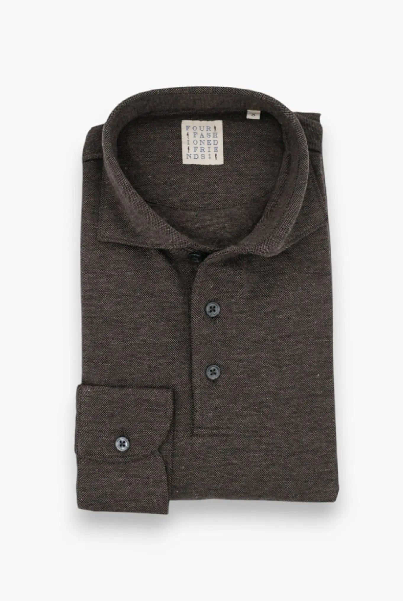 Polo Jersey Cotone e Cashmere Piquet Testa di Moro Mélange - Guarino Store