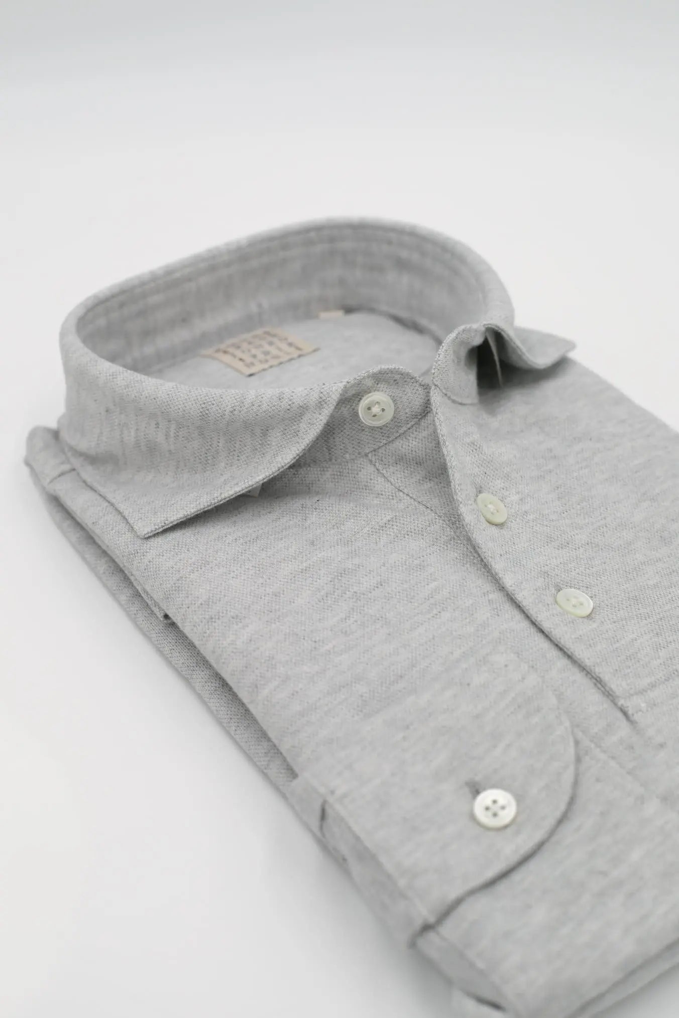 Polo Jersey Cotone e Cashmere Piquet Grigio Chiaro Mélange - Guarino Store