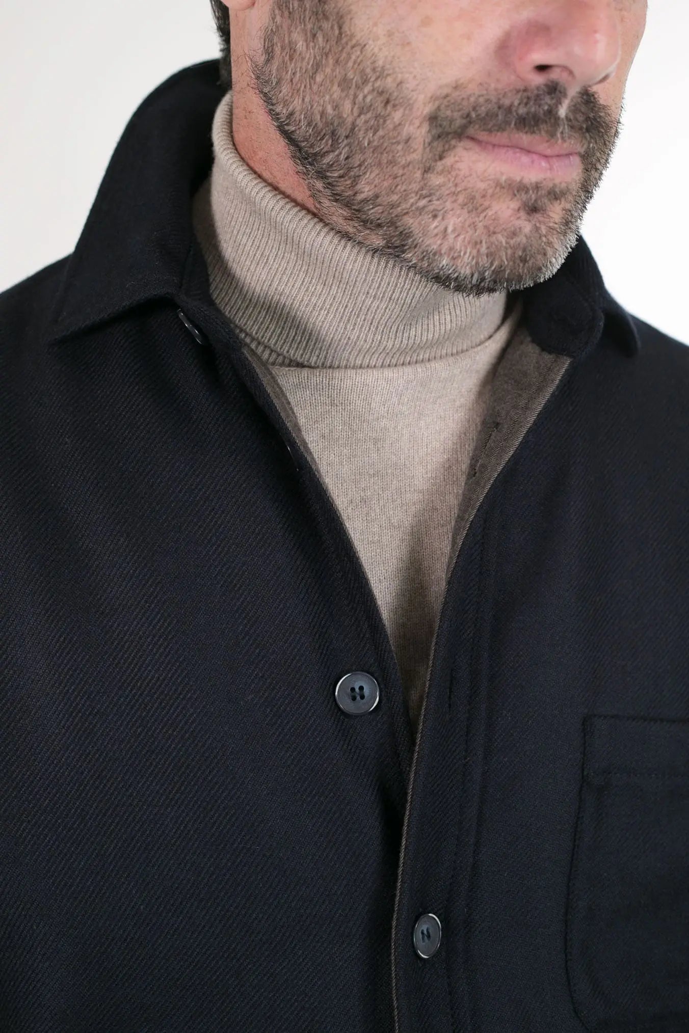 FFF Overshirt Cashmere Lanificio di Pray Blu Scuro