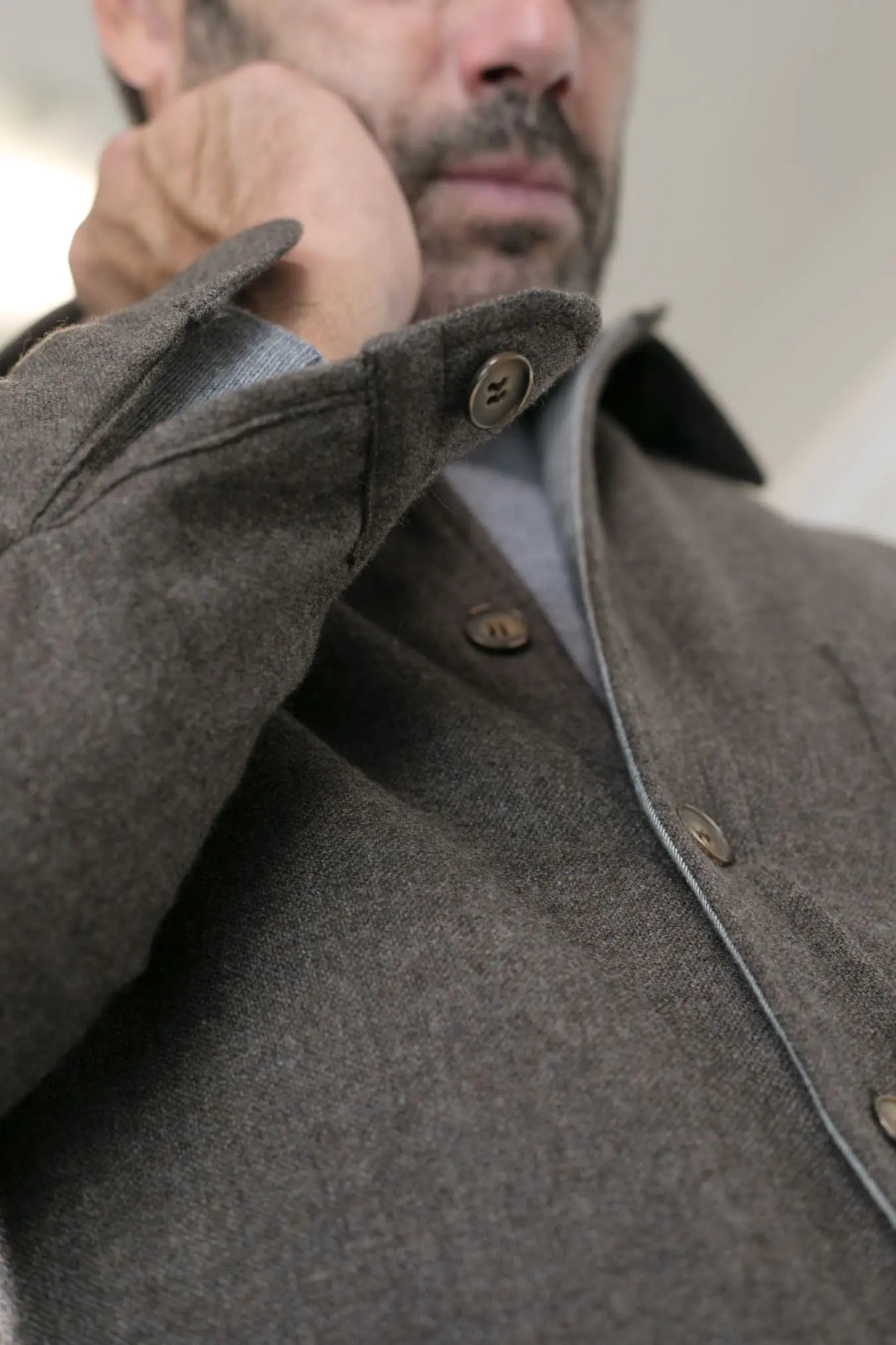 FFF Overshirt Cashmere Lanificio di Pray Marrone