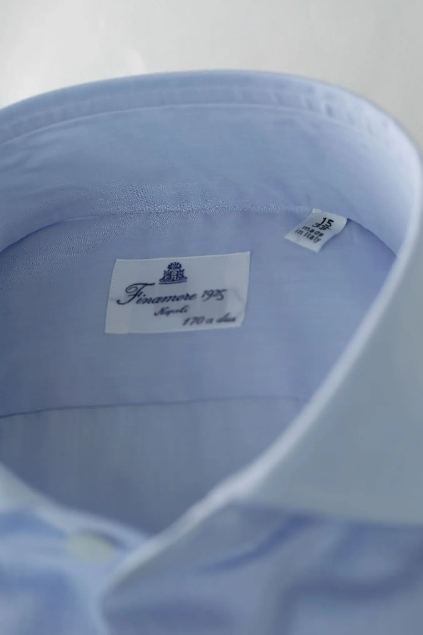 Camicia Napoli '170 a due' Celeste - Guarino Store