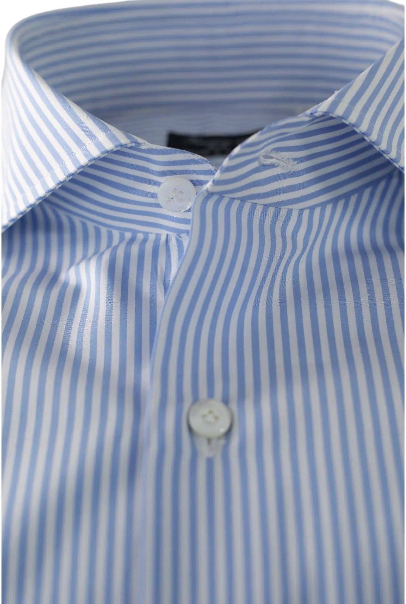 Camicia Napoli Cotone Righe Azzurre - Guarino Store