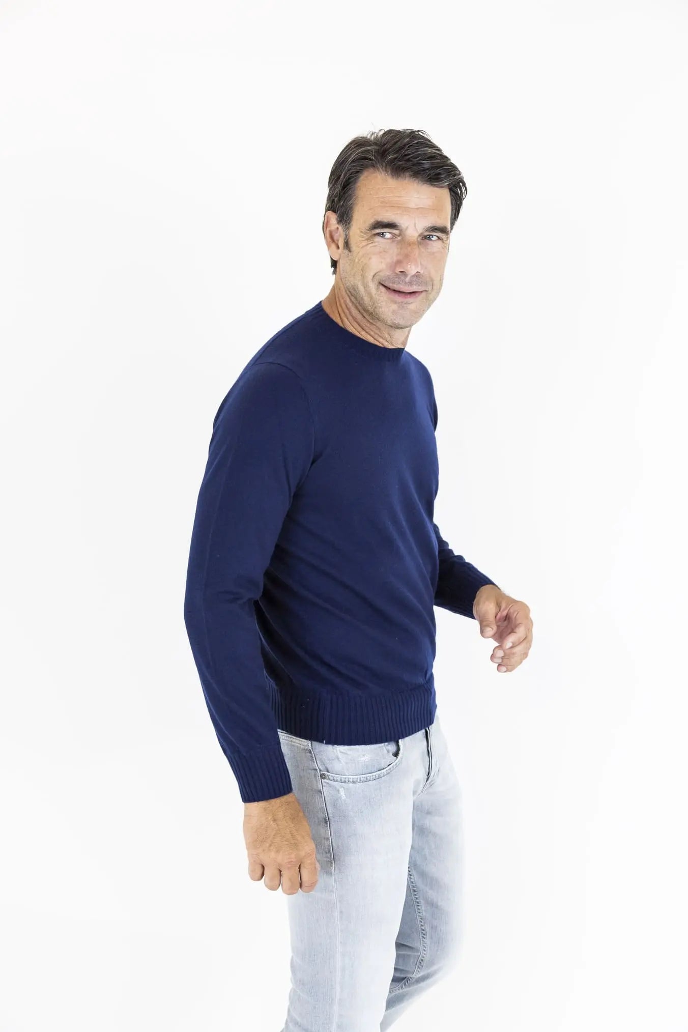 Girocollo Cashmere Duvet Blu Navy - Guarino Store