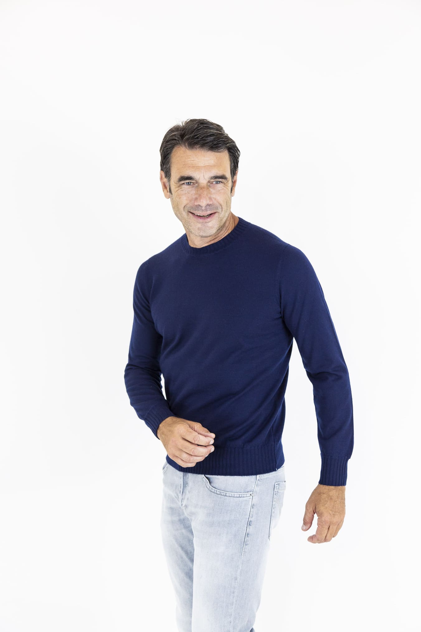 Girocollo Cashmere Duvet Blu Navy - Guarino Store