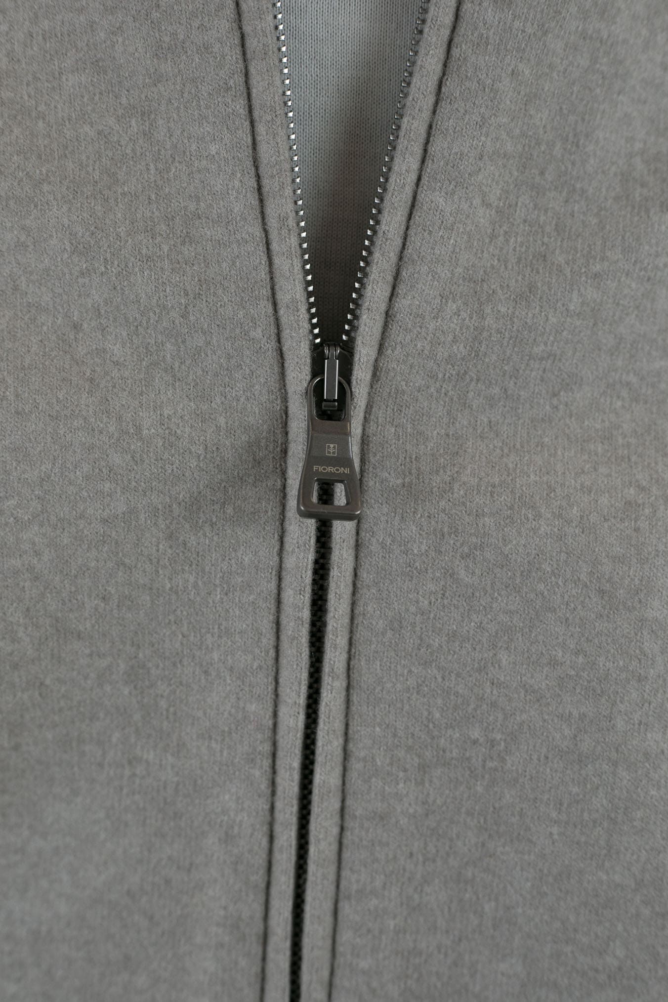 FIORONI Bomber in Maglia Full Zip Greige