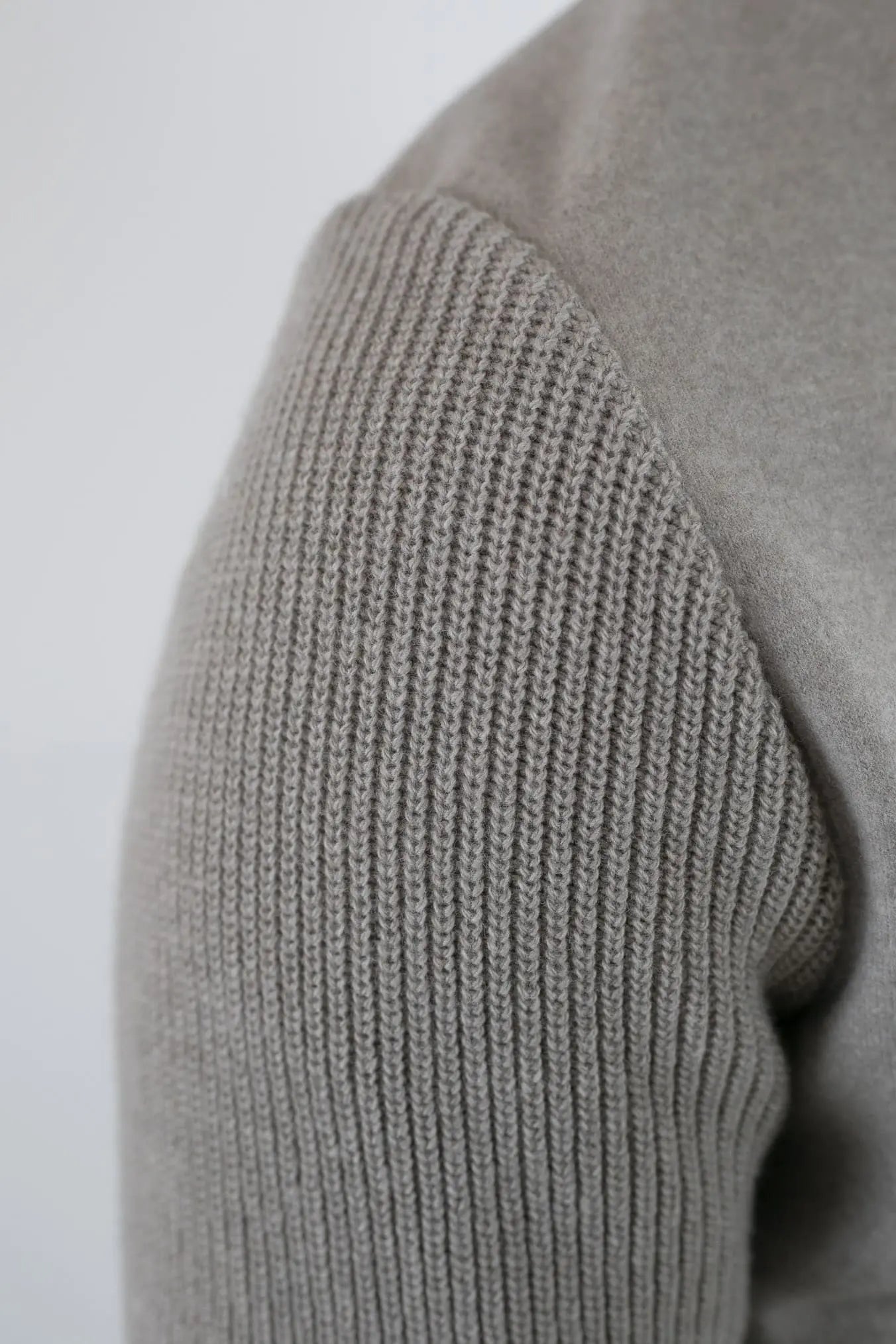 FIORONI Bomber in Maglia Full Zip Greige