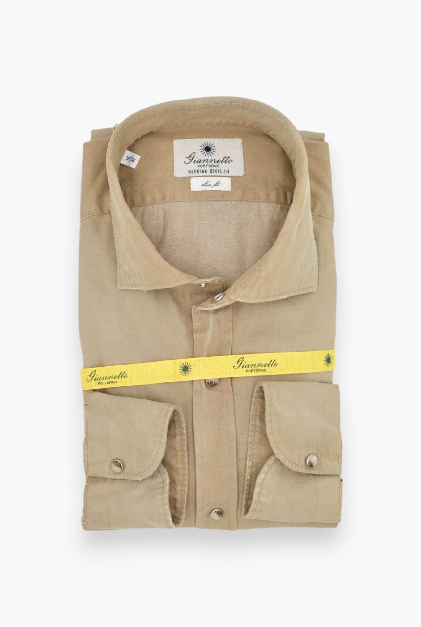 Camicia Denim Washed Beige - Guarino Store