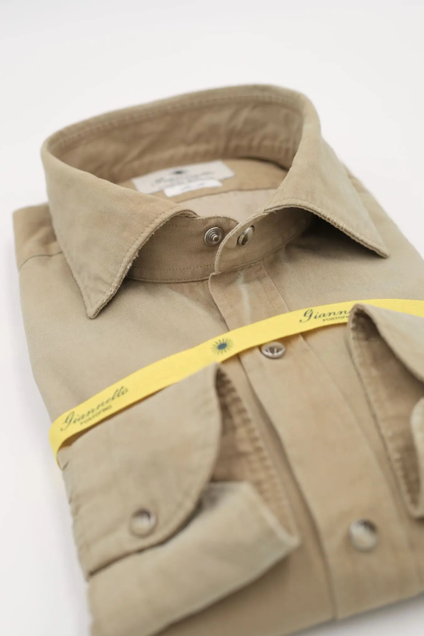 Camicia Denim Washed Beige - Guarino Store