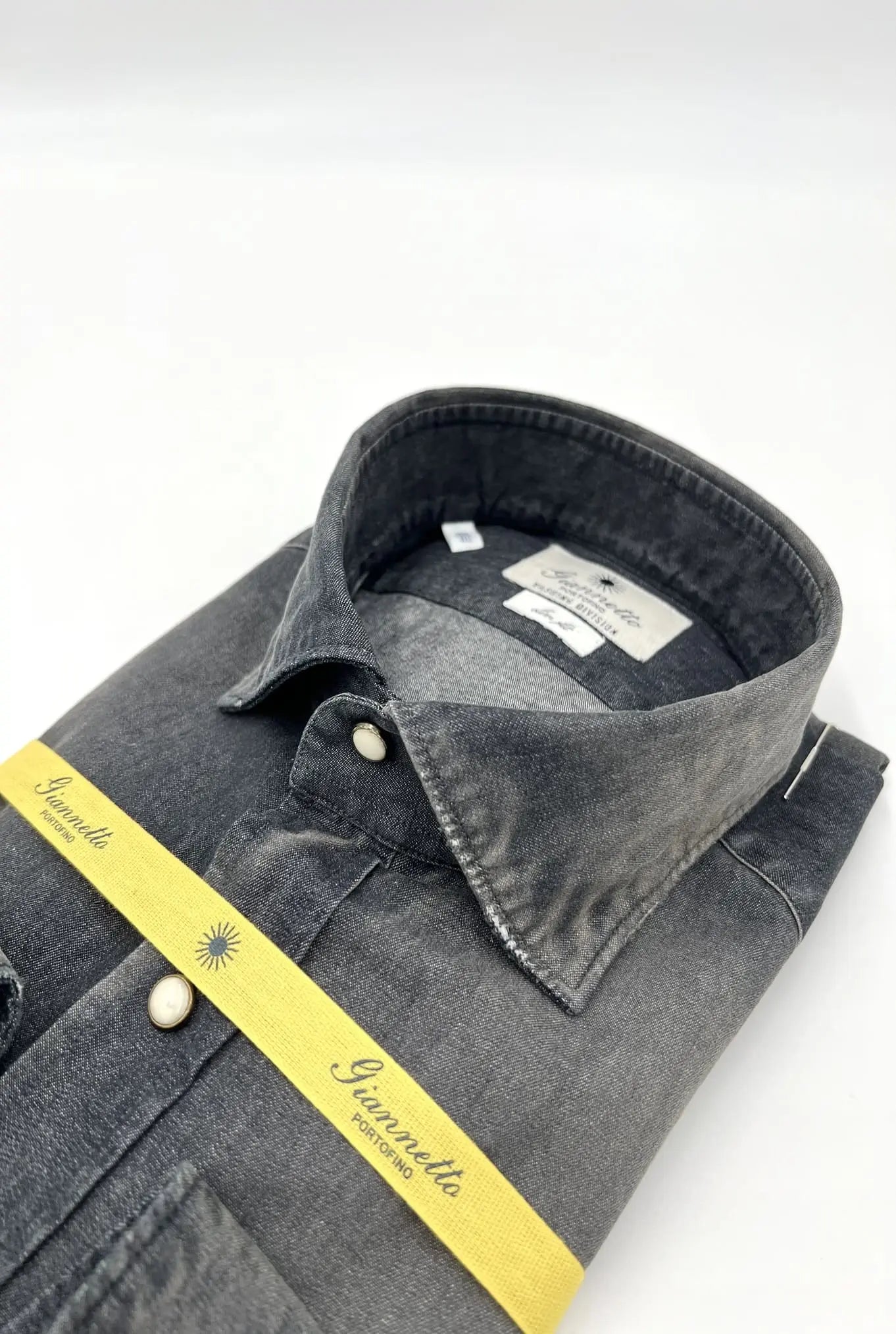 Camicia Denim Washed Nero - Guarino Store