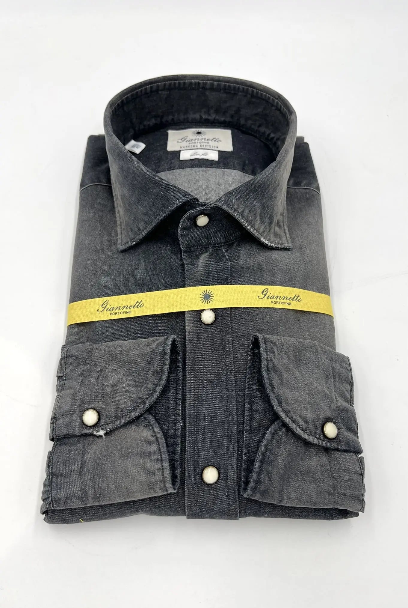Camicia Denim Washed Nero - Guarino Store