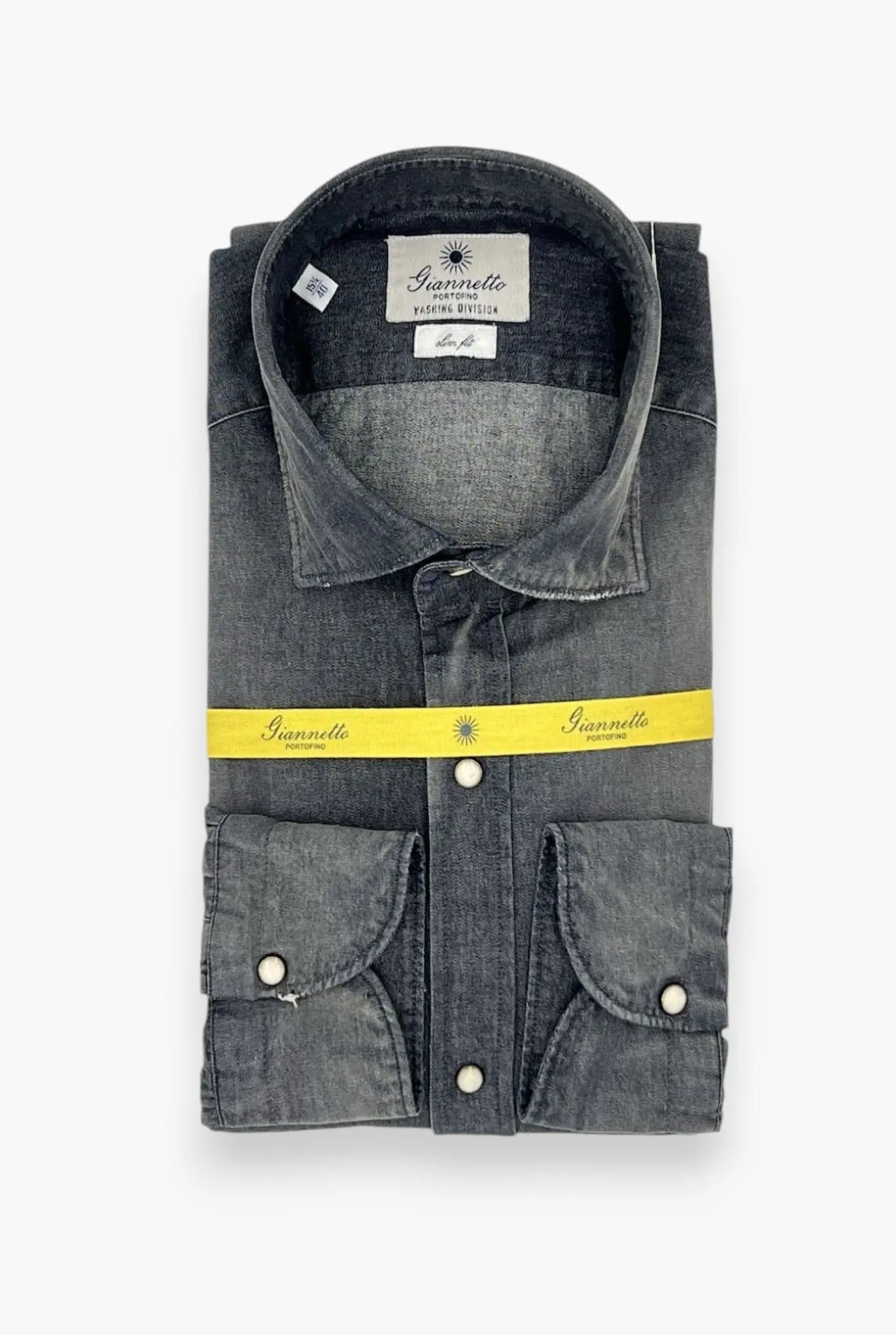 Camicia Denim Washed Nero - Guarino Store