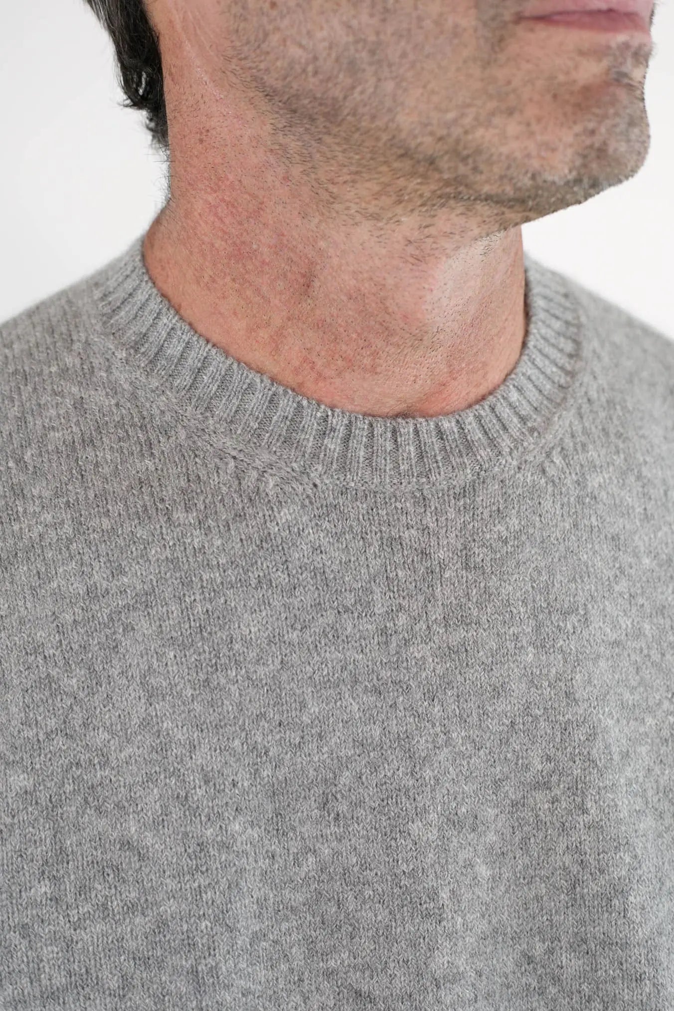 Girocollo Cashmere e Seta Grigio - Guarino Store