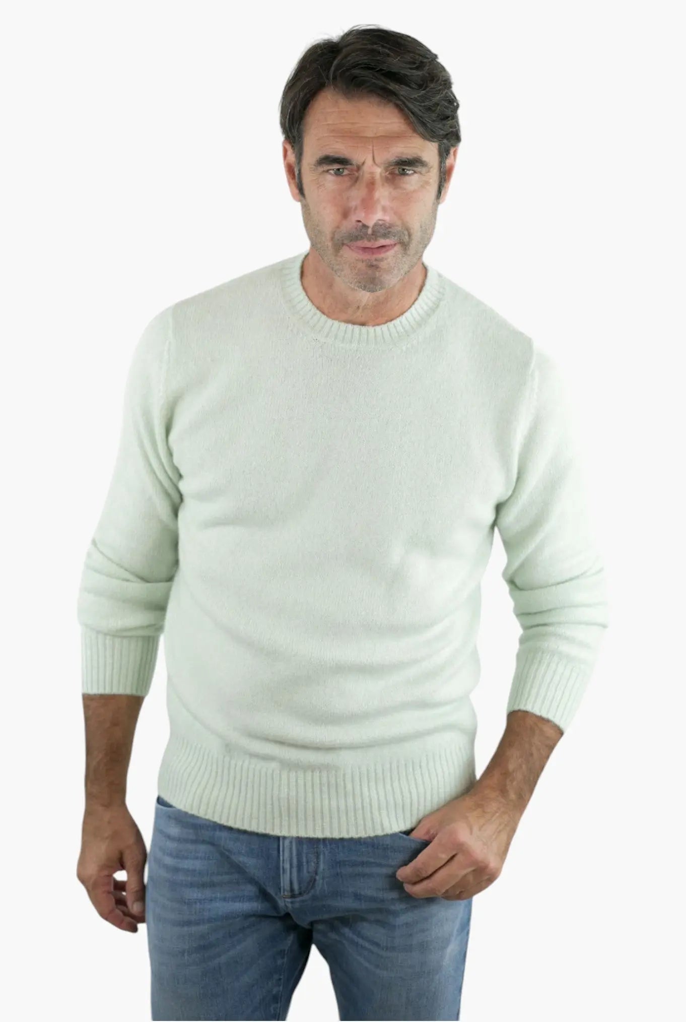 Girocollo Cashmere e Seta Verde Mela - Guarino Store