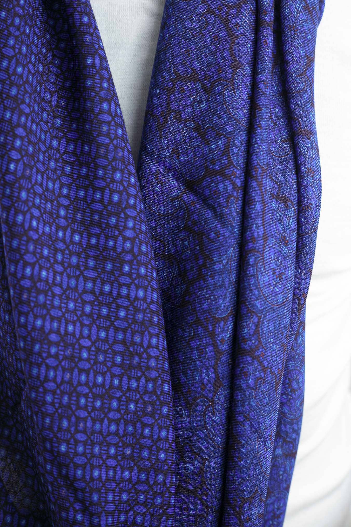 Sciarpa Cashmere Fantasia Blu - Guarino Store