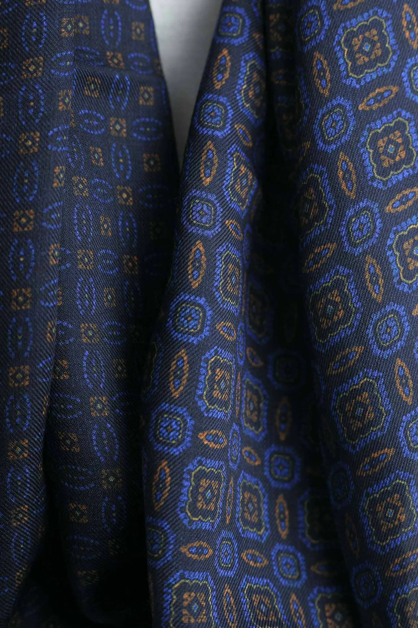 Sciarpa Cashmere Fantasia Blu e Marrone