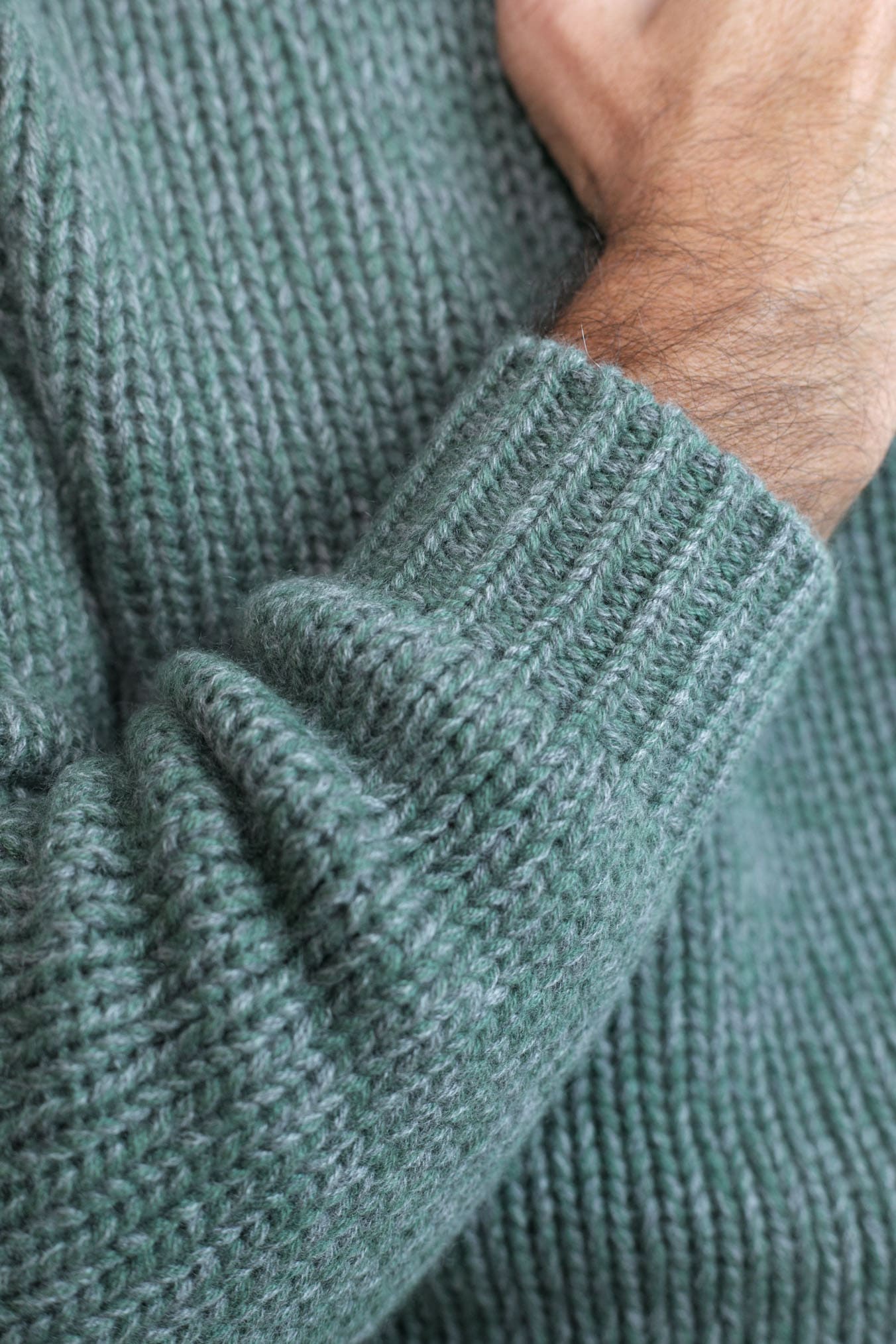 Dolcevita 6 Fili Cashmere Mélange Verde - Guarino Store