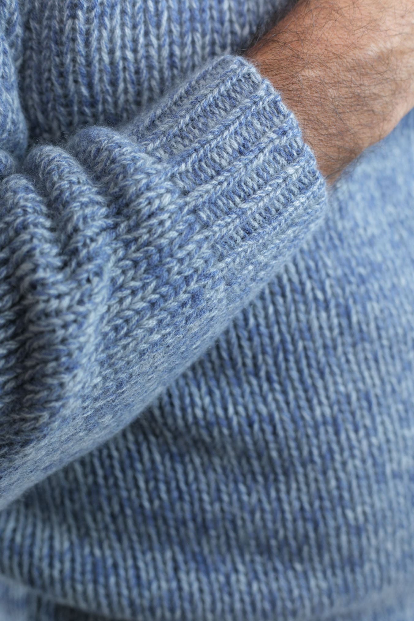 Dolcevita 6 Fili Cashmere Mélange Azzurro - Guarino Store