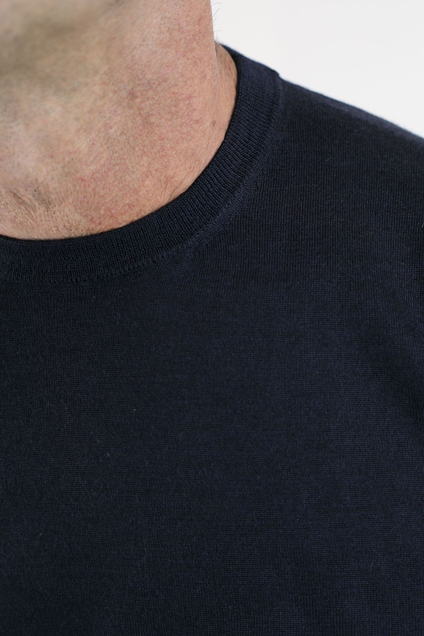 GUARINO Girocollo Lana Seta Cashmere Blu Scuro