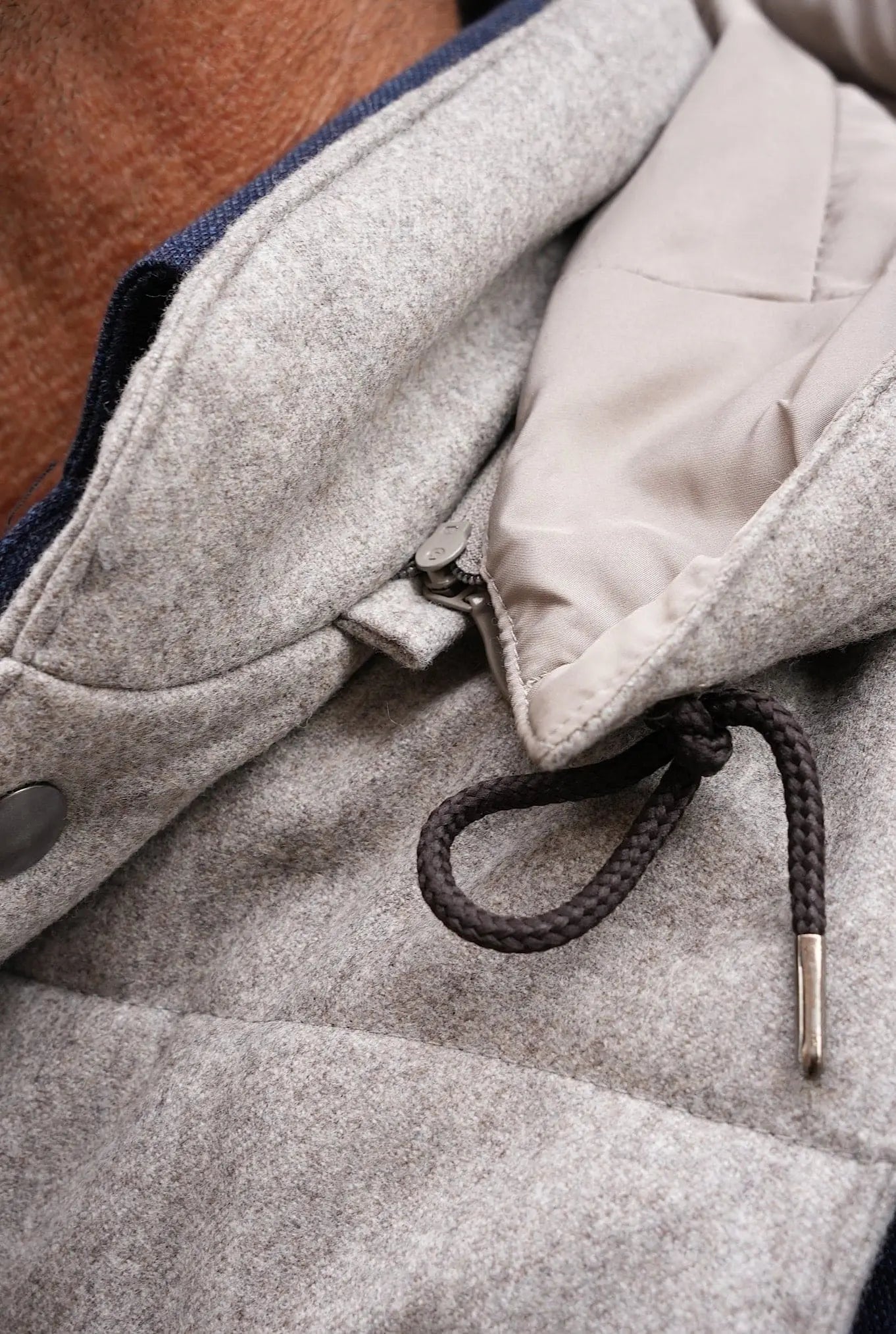 Gilet di Lana con Cappuccio Staccabile Beige - Guarino Store