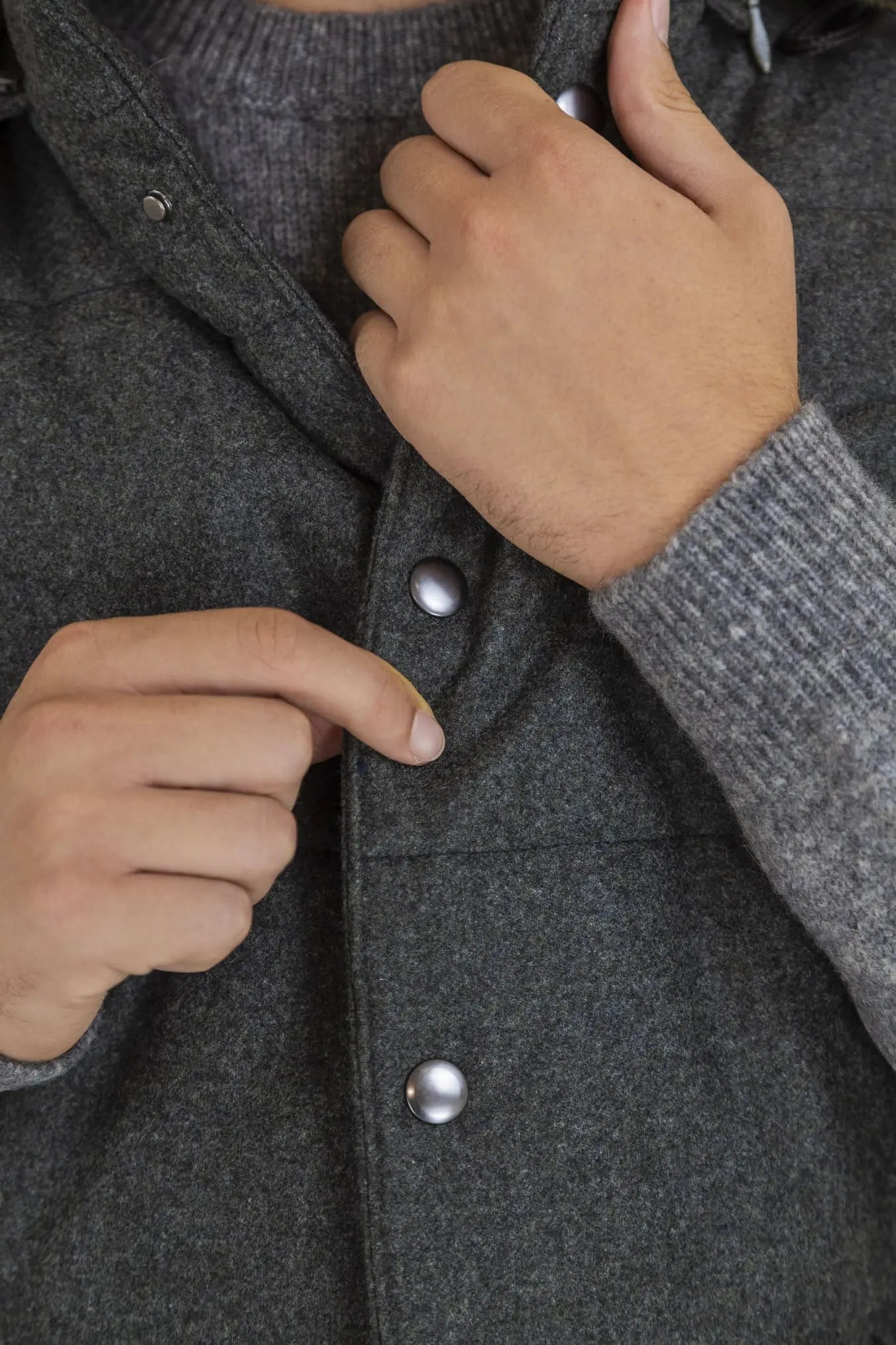 Gilet di Lana con Cappuccio Staccabile Verde - Guarino Store