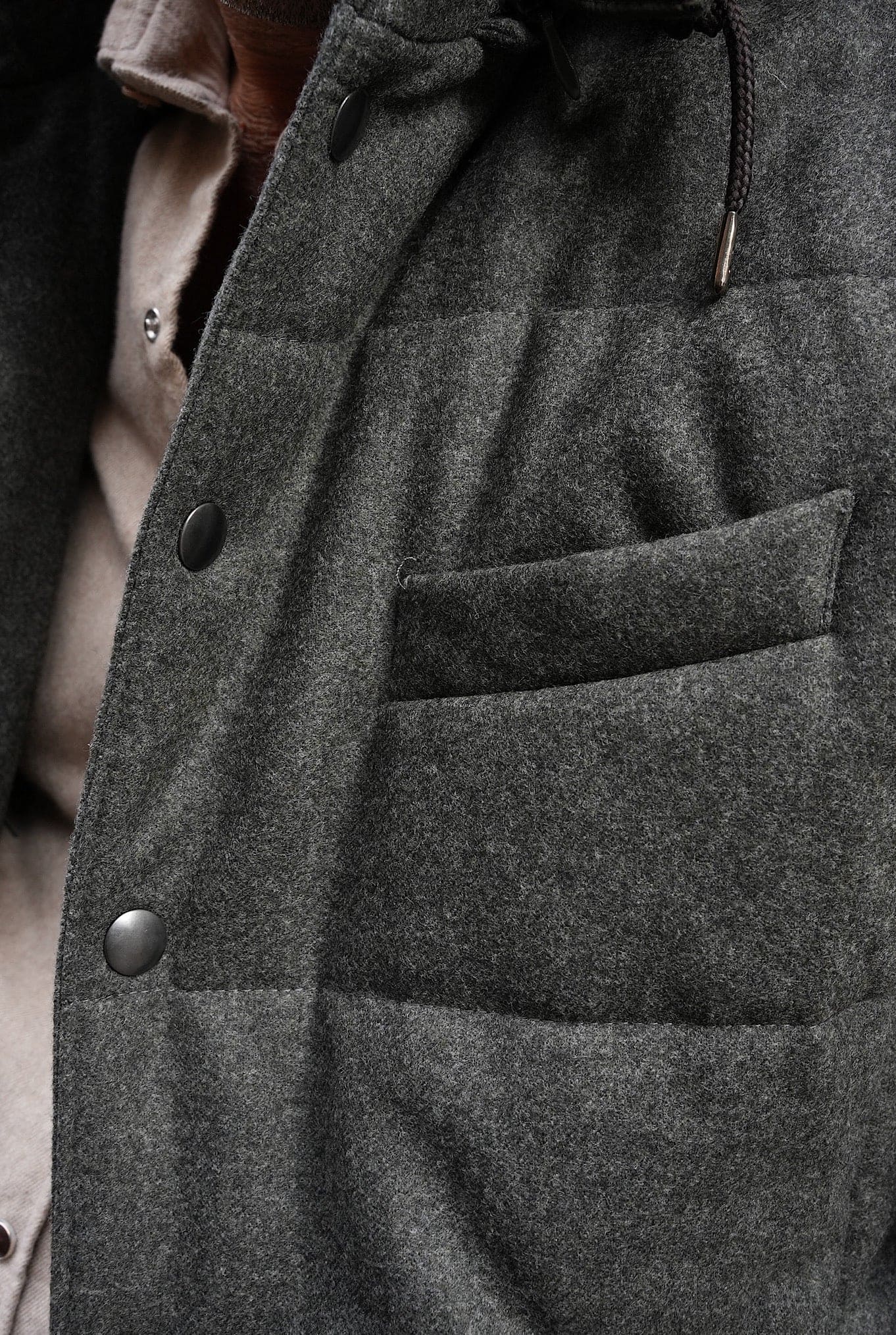Gilet di Lana con Cappuccio Staccabile Verde - Guarino Store