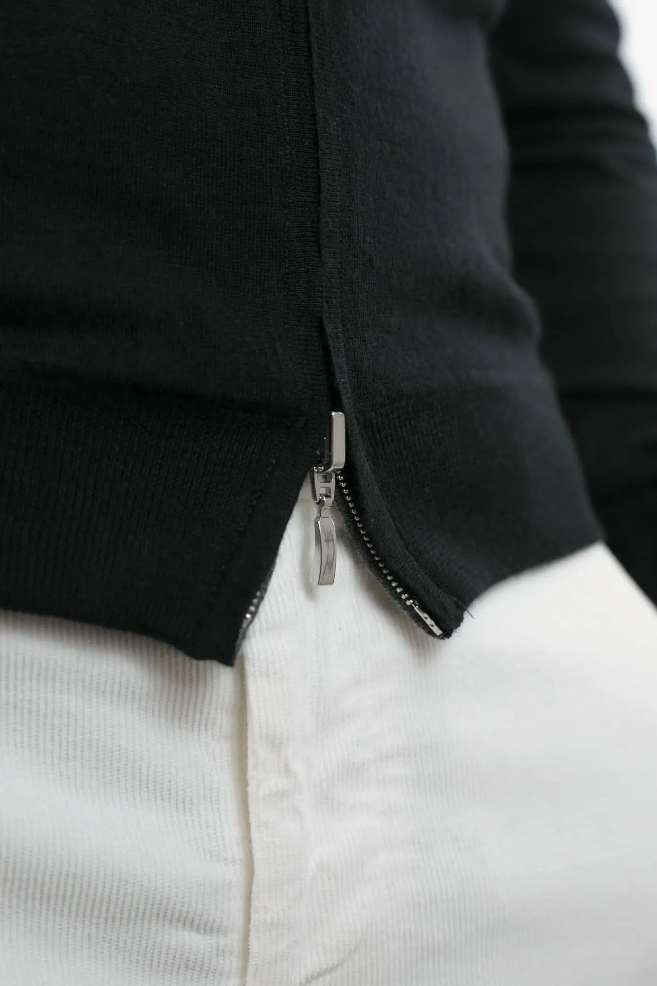 Maglia Full Zip Double Face Nero e Grigio - Guarino Store