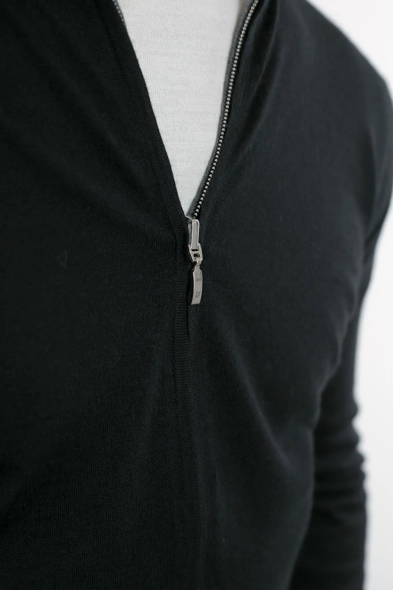 Maglia Full Zip Double Face Nero e Grigio - Guarino Store