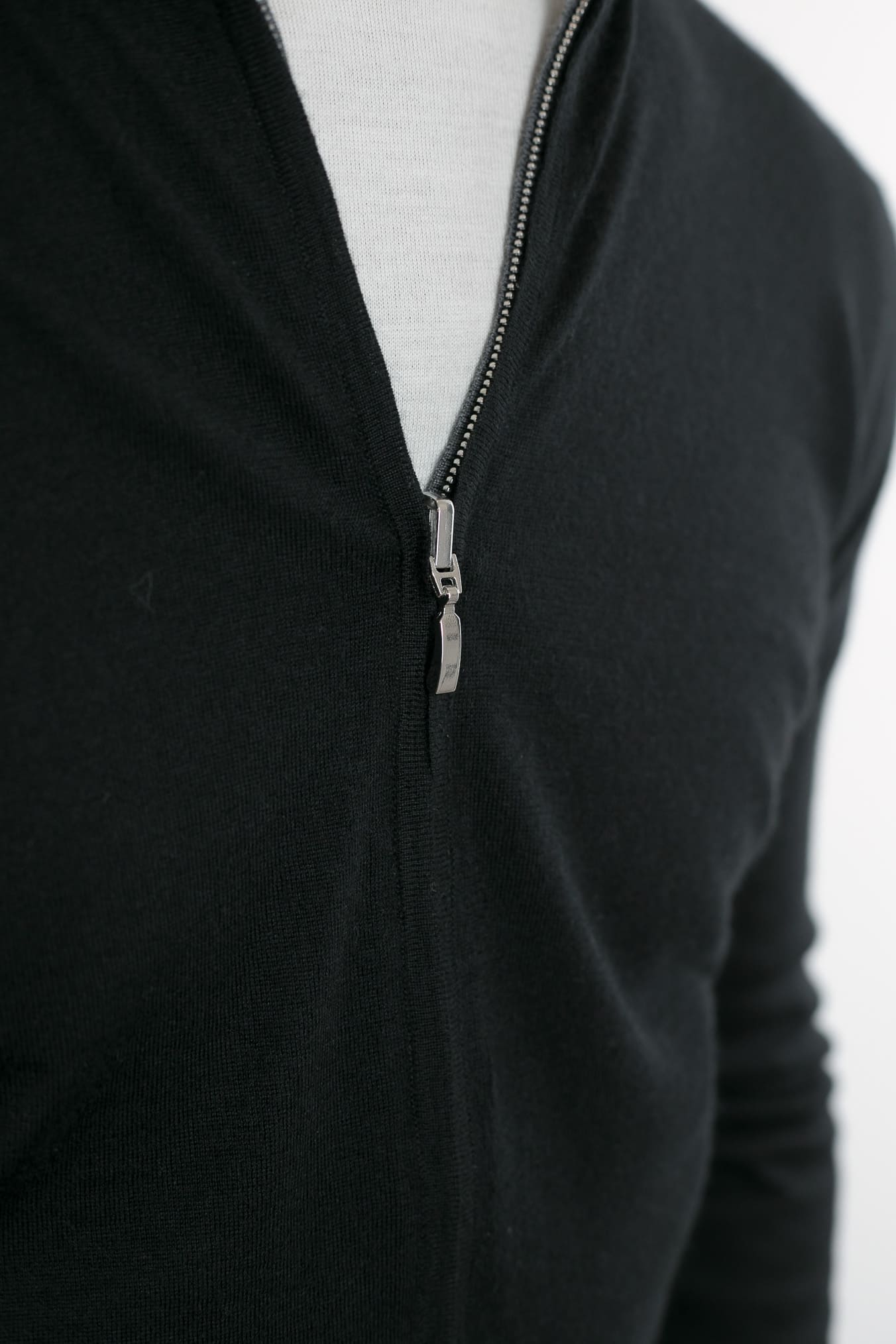 Maglia Full Zip Double Face Nero e Grigio - Guarino Store