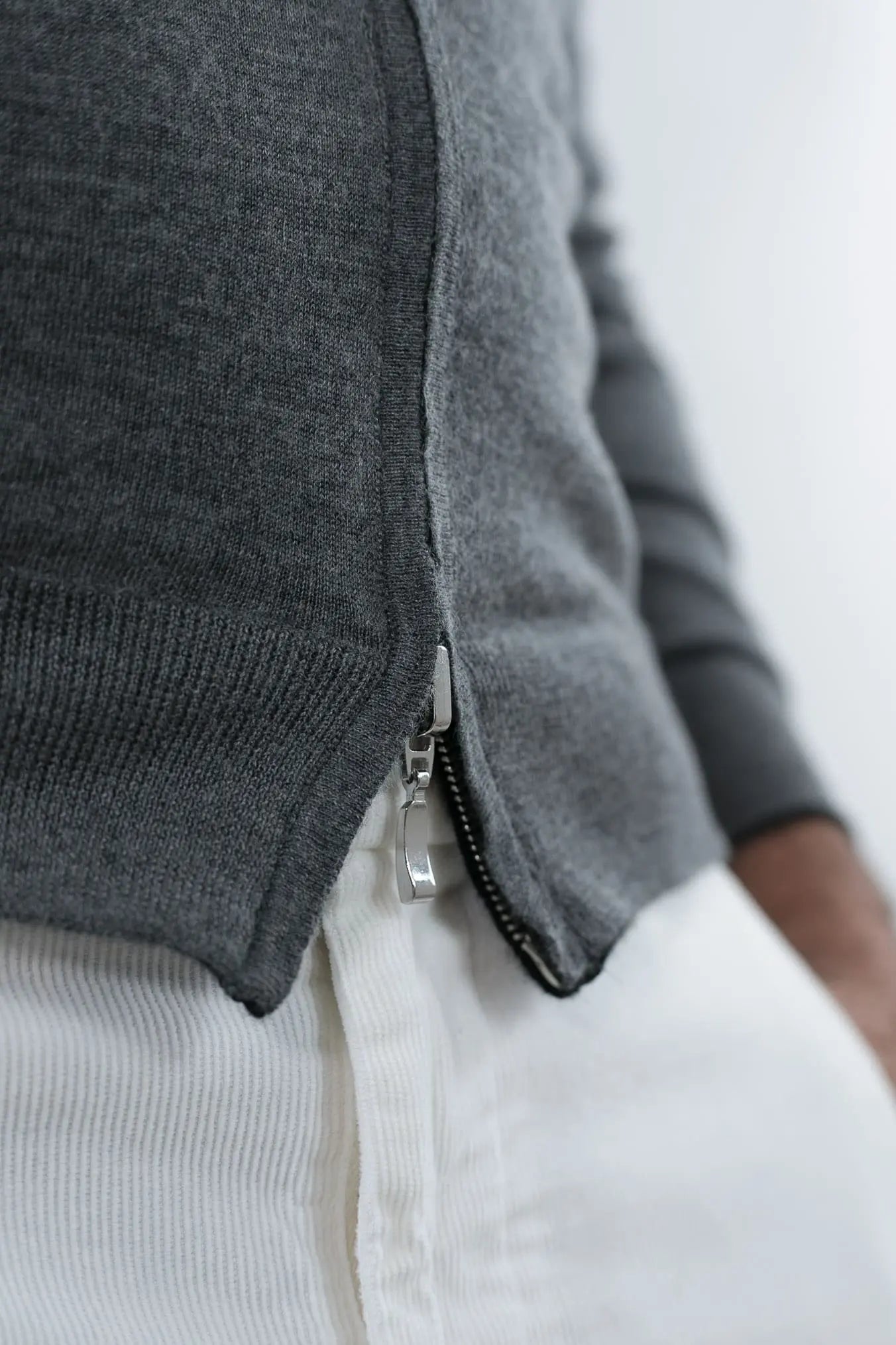 Maglia Full Zip Double Face Nero e Grigio - Guarino Store