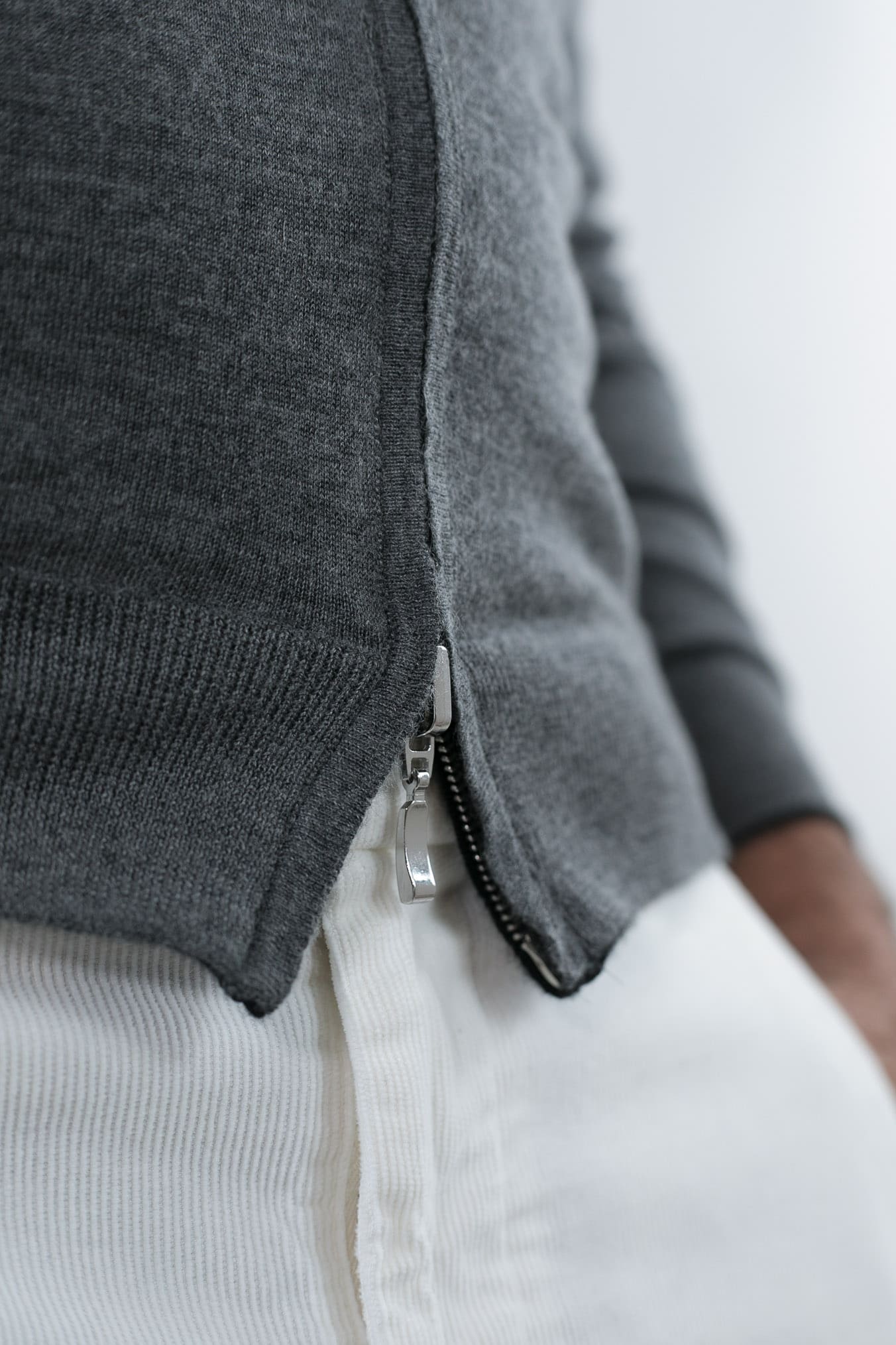 Maglia Full Zip Double Face Nero e Grigio - Guarino Store