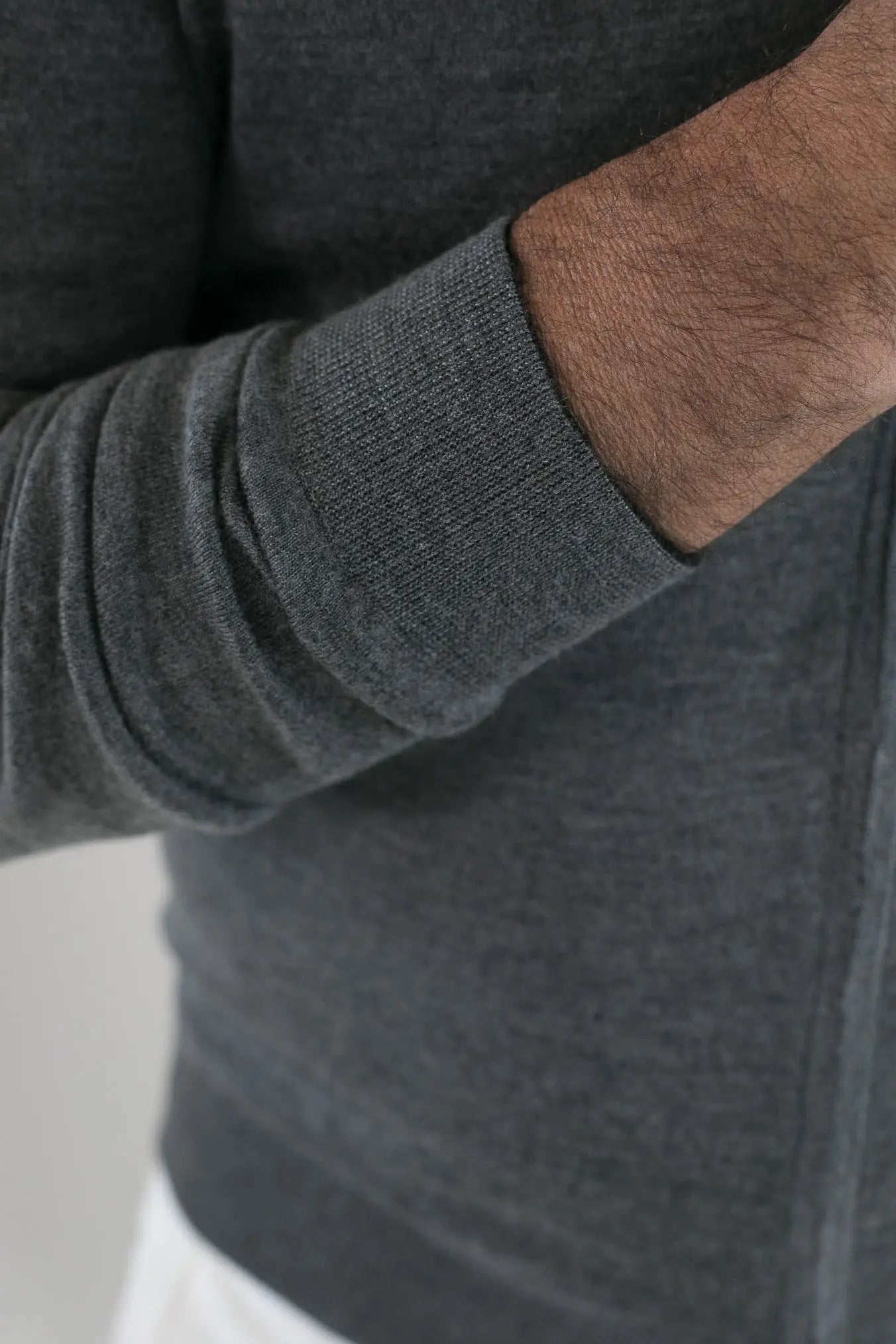 Maglia Full Zip Double Face Nero e Grigio - Guarino Store