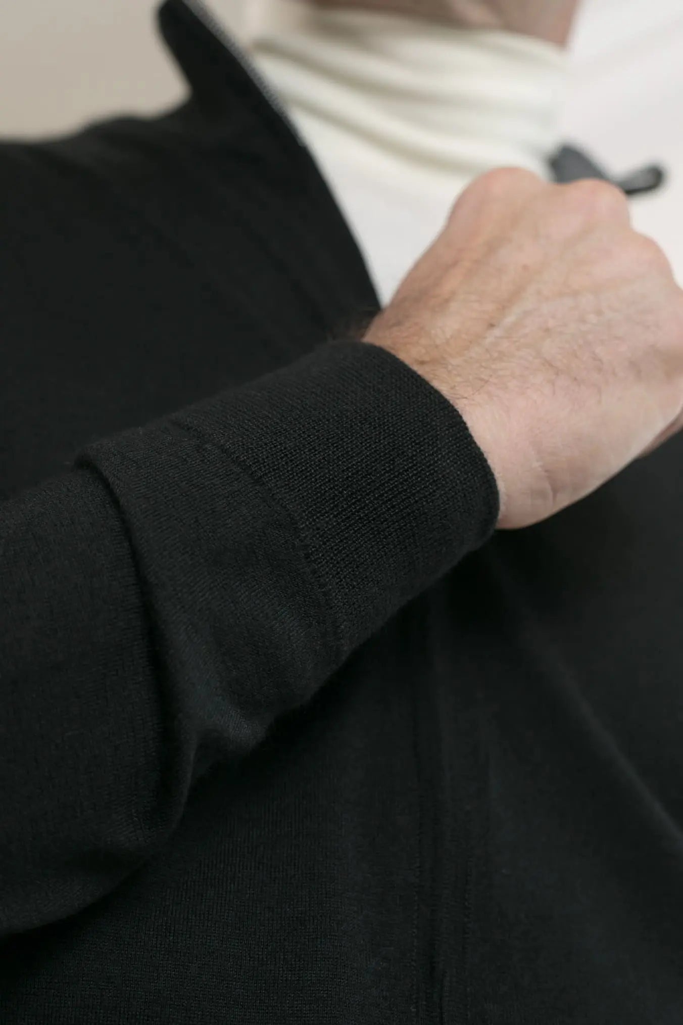 Maglia Full Zip Double Face Nero e Grigio - Guarino Store