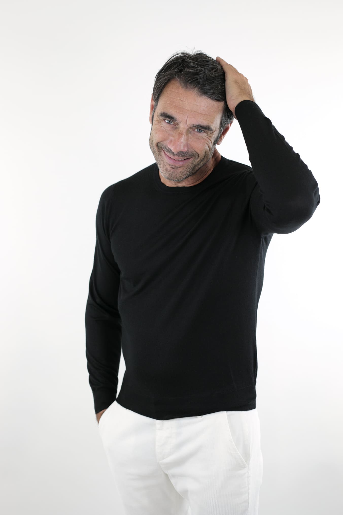 Girocollo Superlight Cashmere e Seta Pettinato Nero - Guarino Store