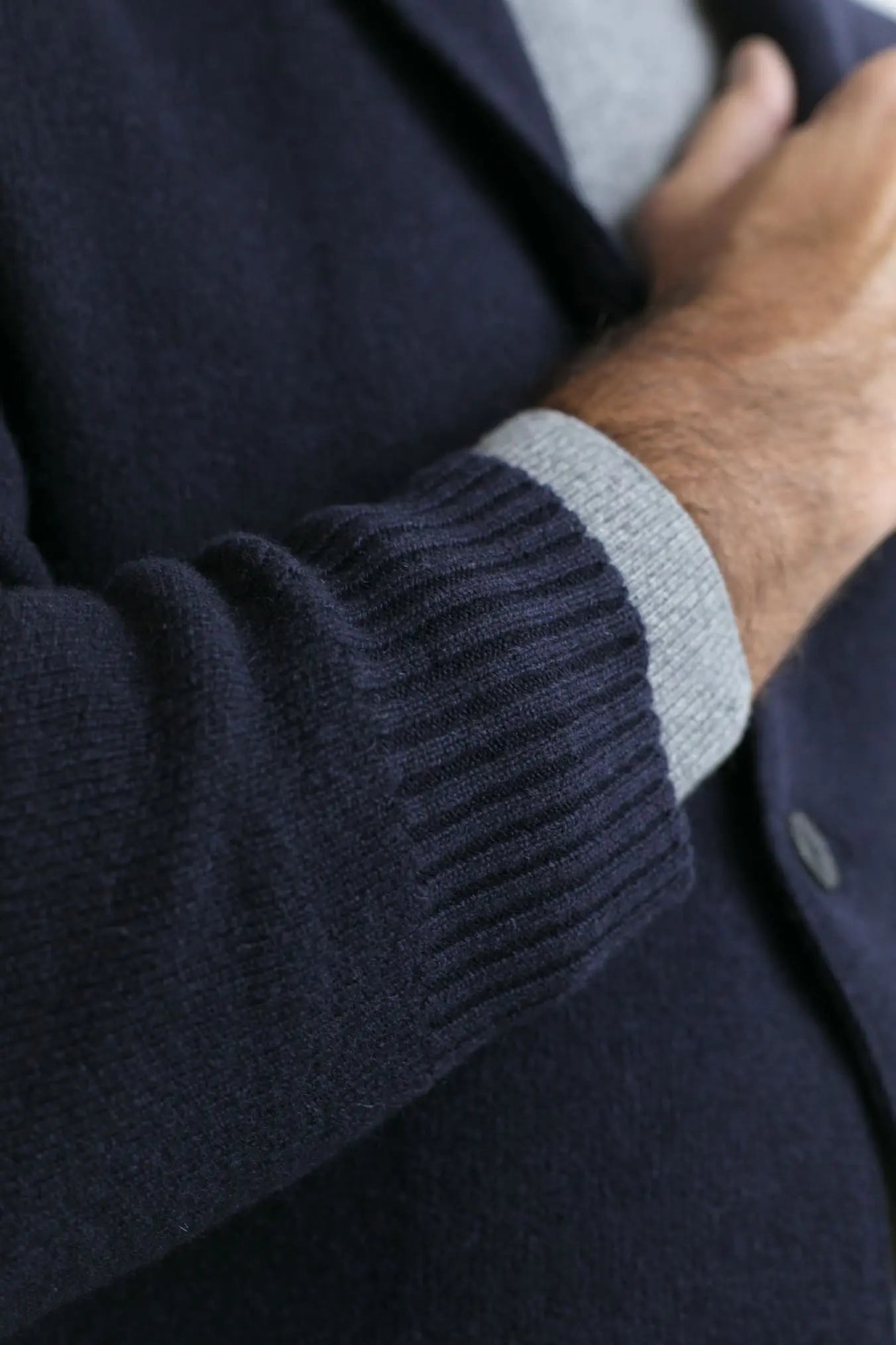 Giacca Maglia in Cashmere Blu Navy - Guarino Store