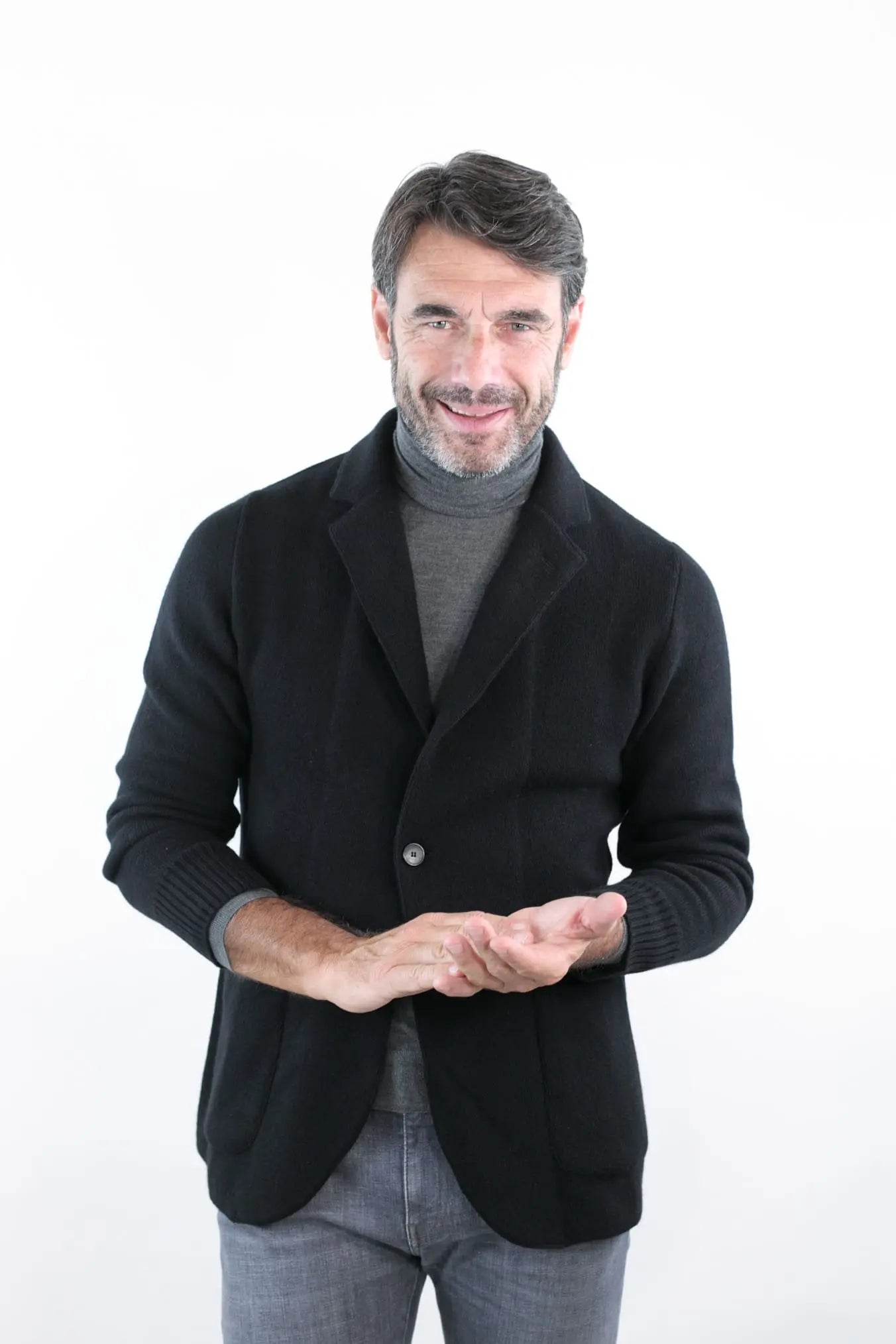 Giacca Maglia in Cashmere Nero - Guarino Store