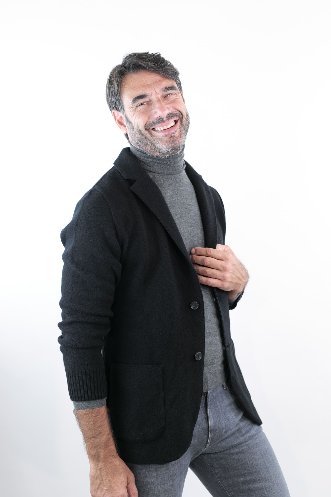 Giacca Maglia in Cashmere Nero - Guarino Store