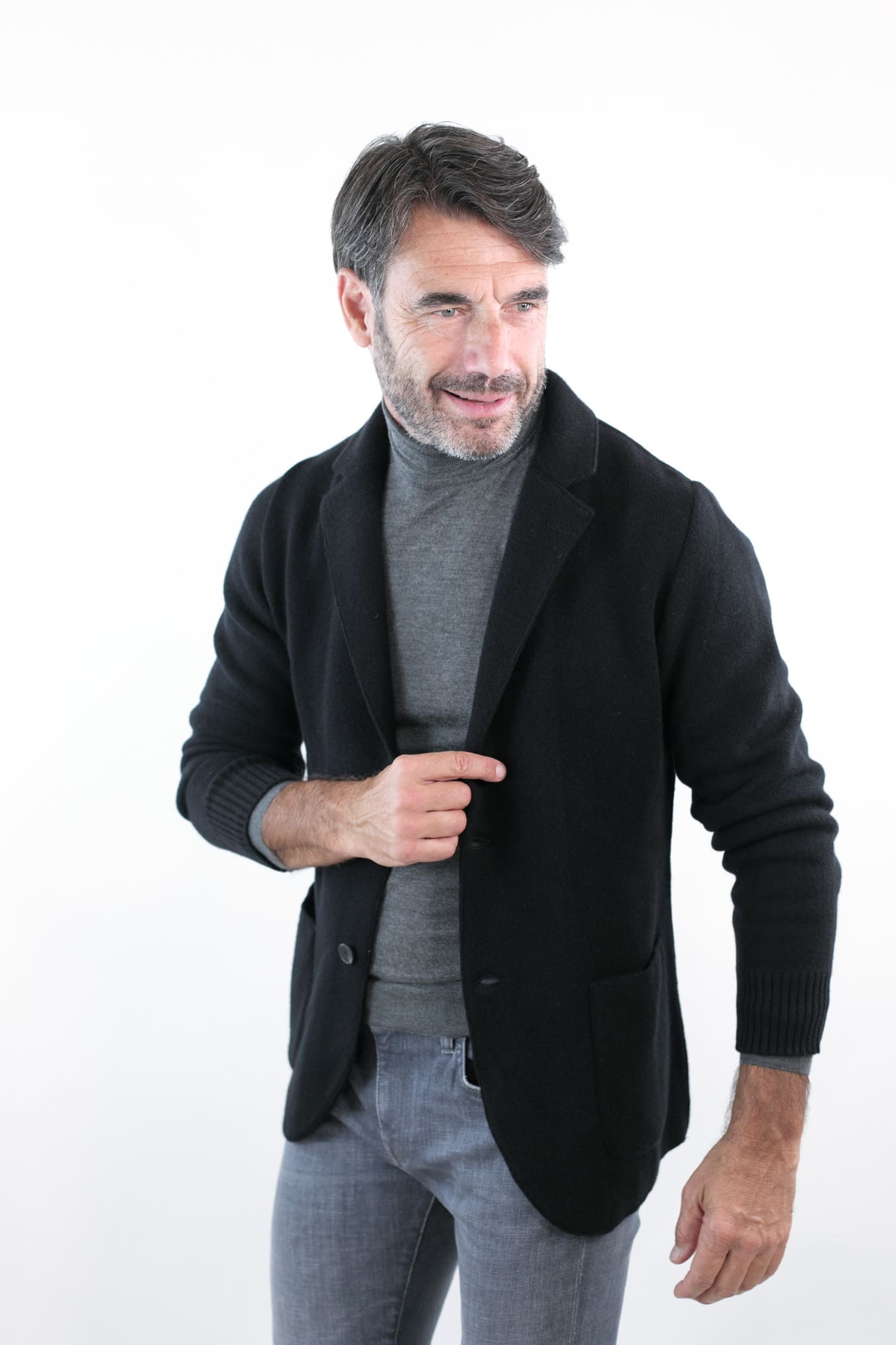 Giacca Maglia in Cashmere Nero - Guarino Store