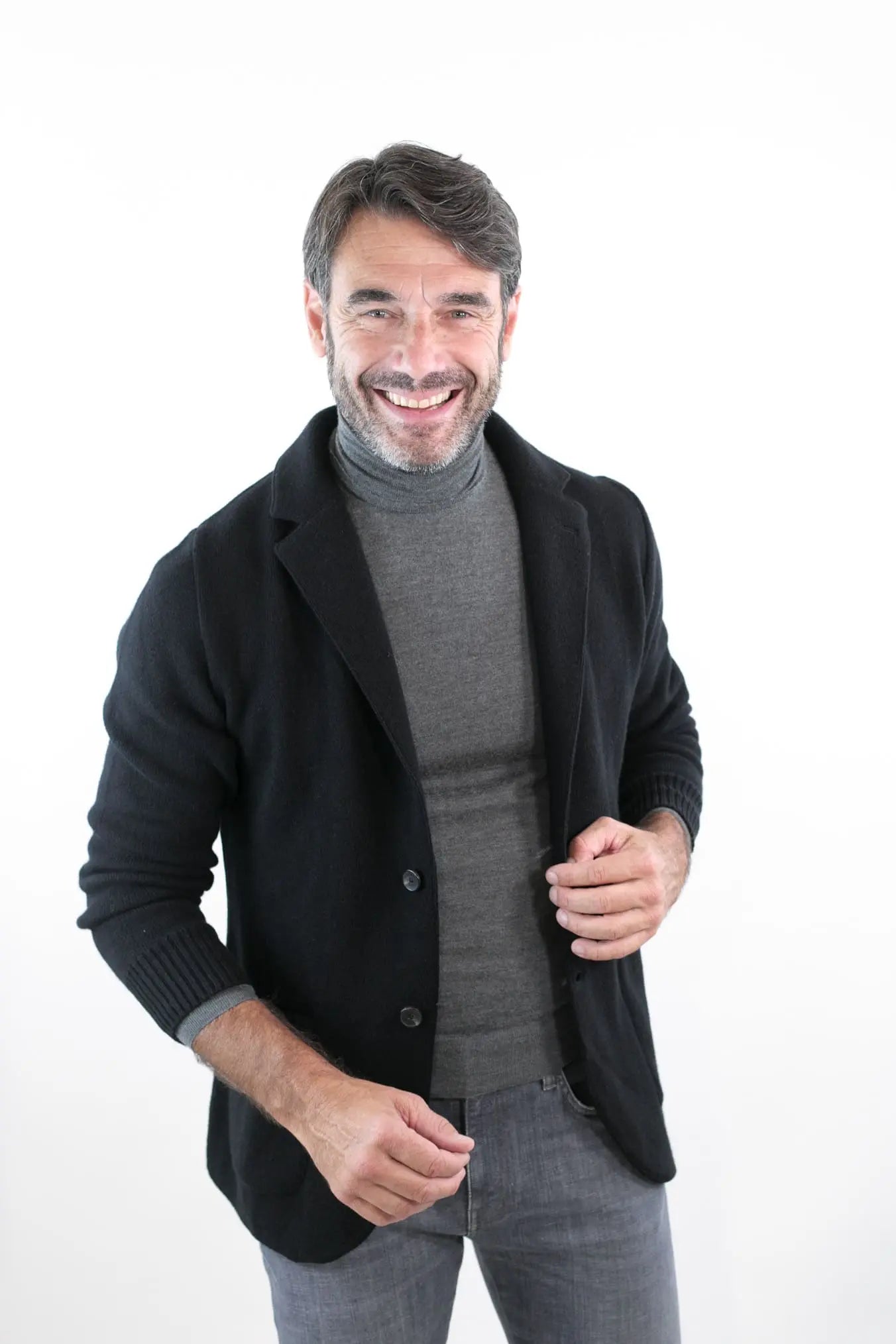 Giacca Maglia in Cashmere Nero - Guarino Store