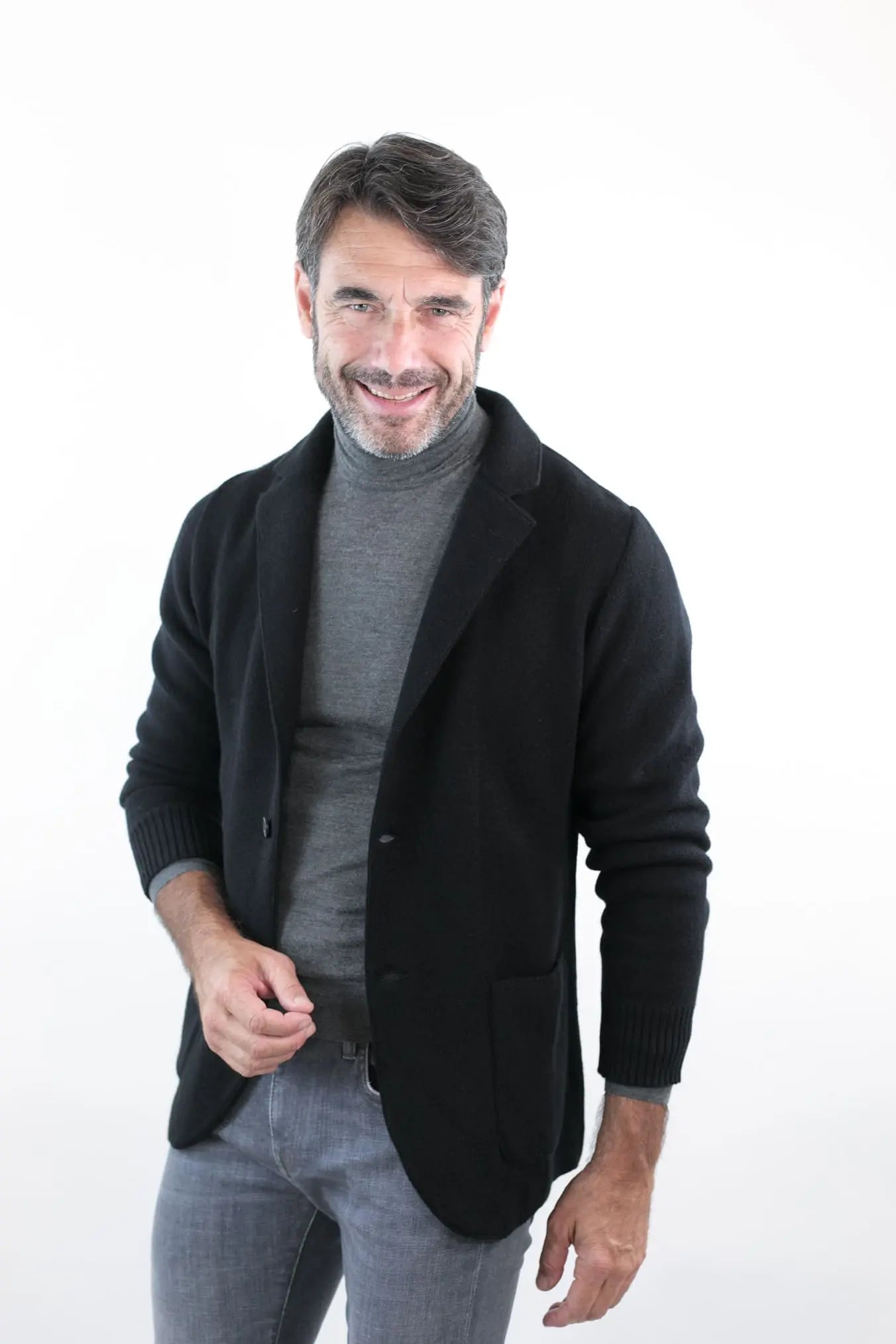 Giacca Maglia in Cashmere Nero - Guarino Store