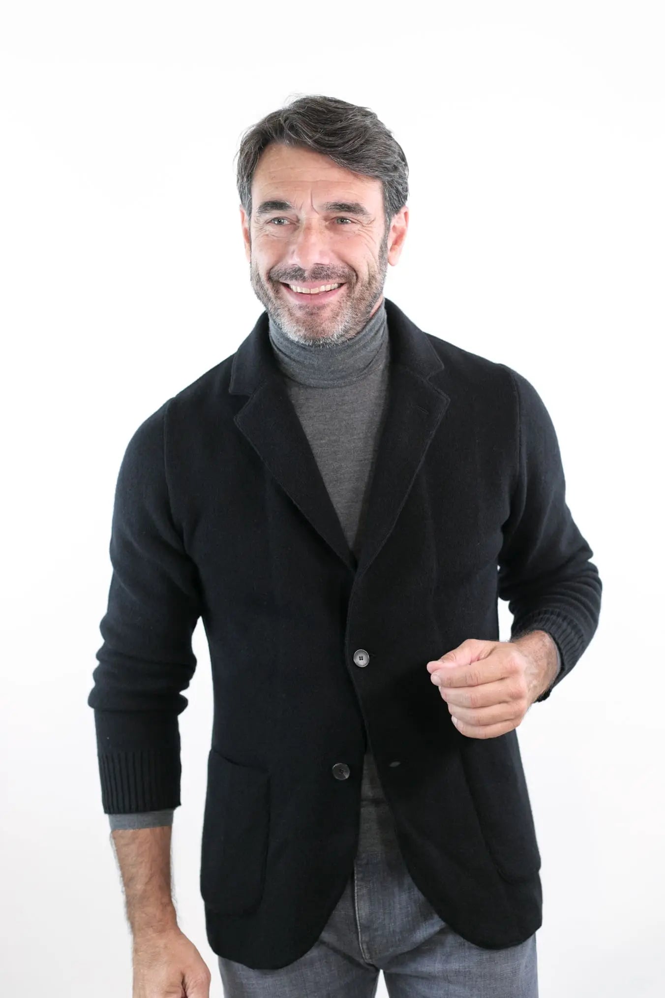 Giacca Maglia in Cashmere Nero - Guarino Store