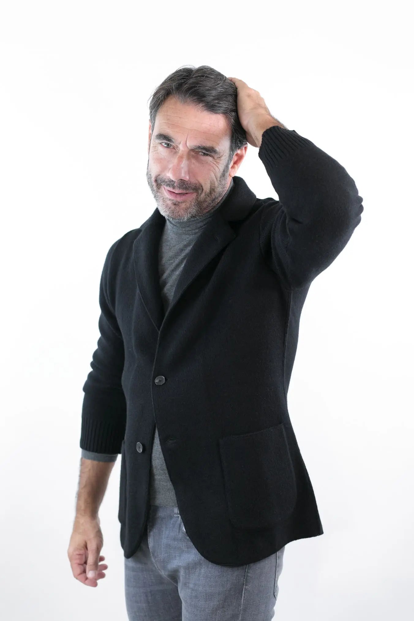 Giacca Maglia in Cashmere Nero - Guarino Store