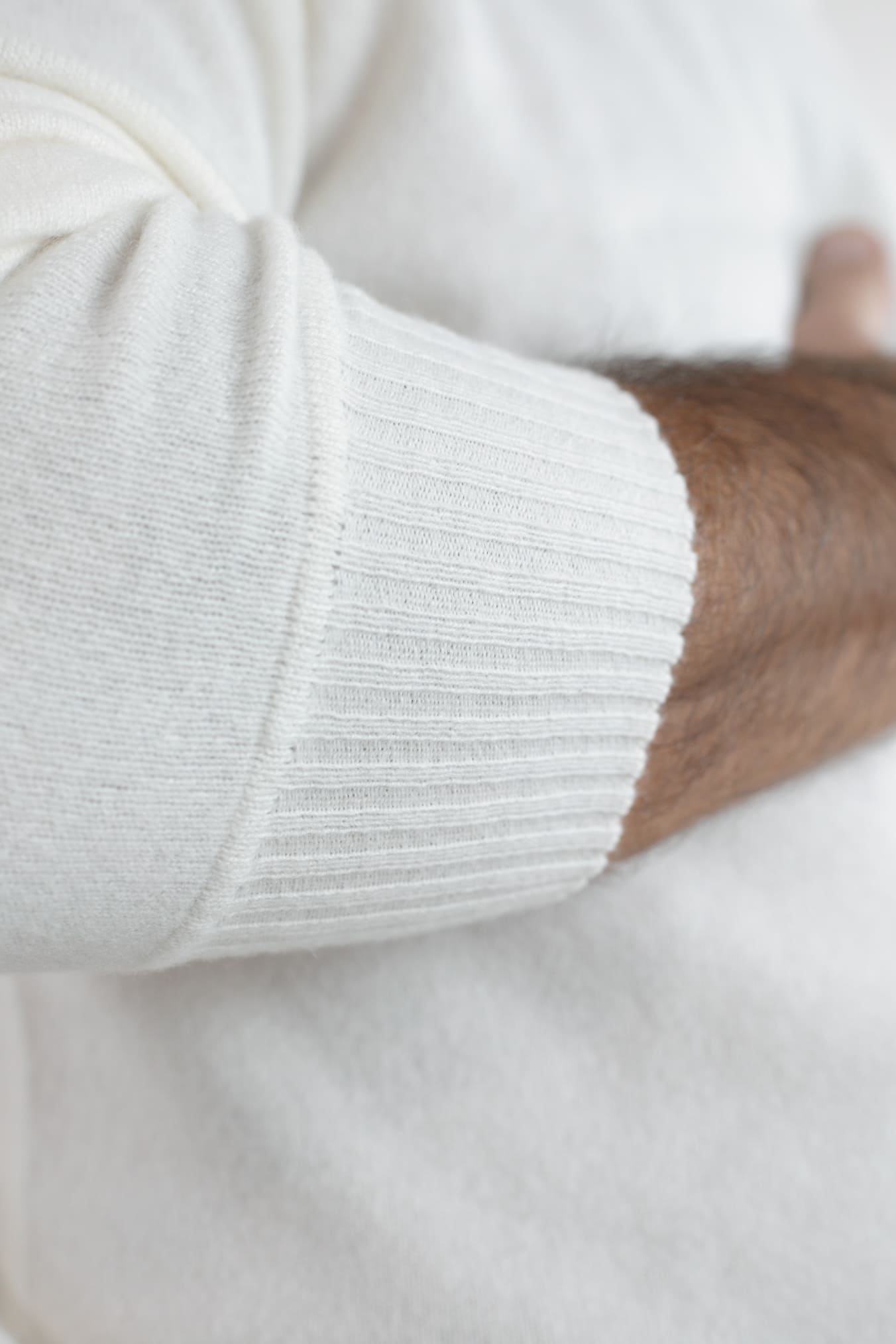 Maglia Felpa Cashmere con Cappuccio Bianco - Guarino Store