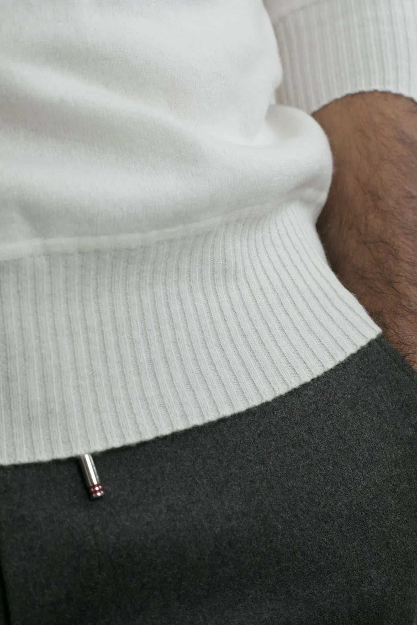 Maglia Felpa Cashmere con Cappuccio Bianco - Guarino Store