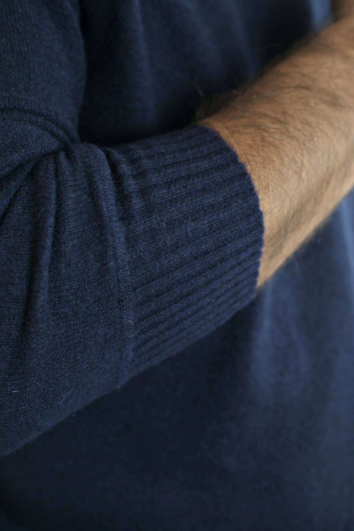 Maglia Felpa Cashmere con Cappuccio Blu Navy - Guarino Store