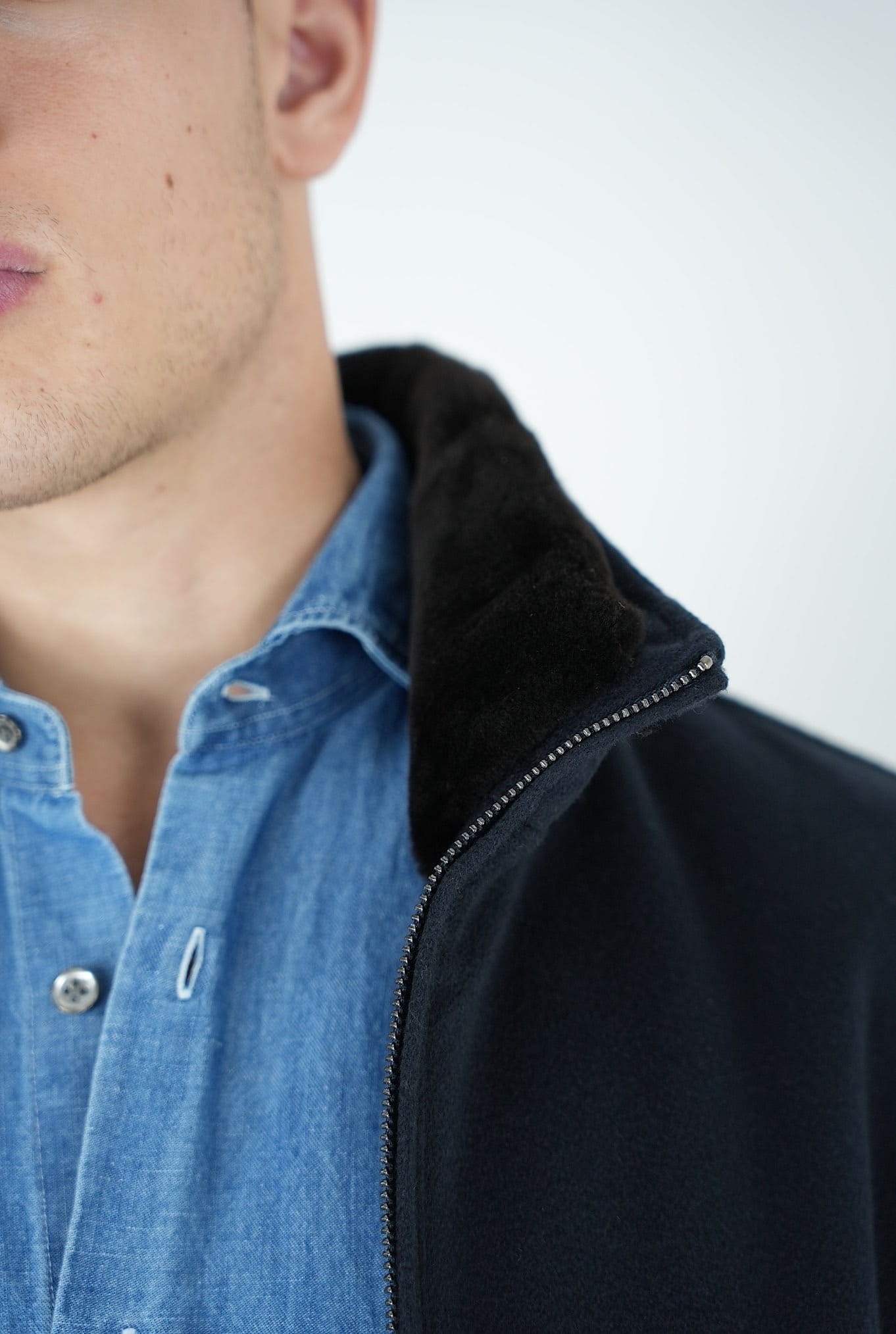 Giubbino in Cashmere e Castorino Blu - Guarino Store