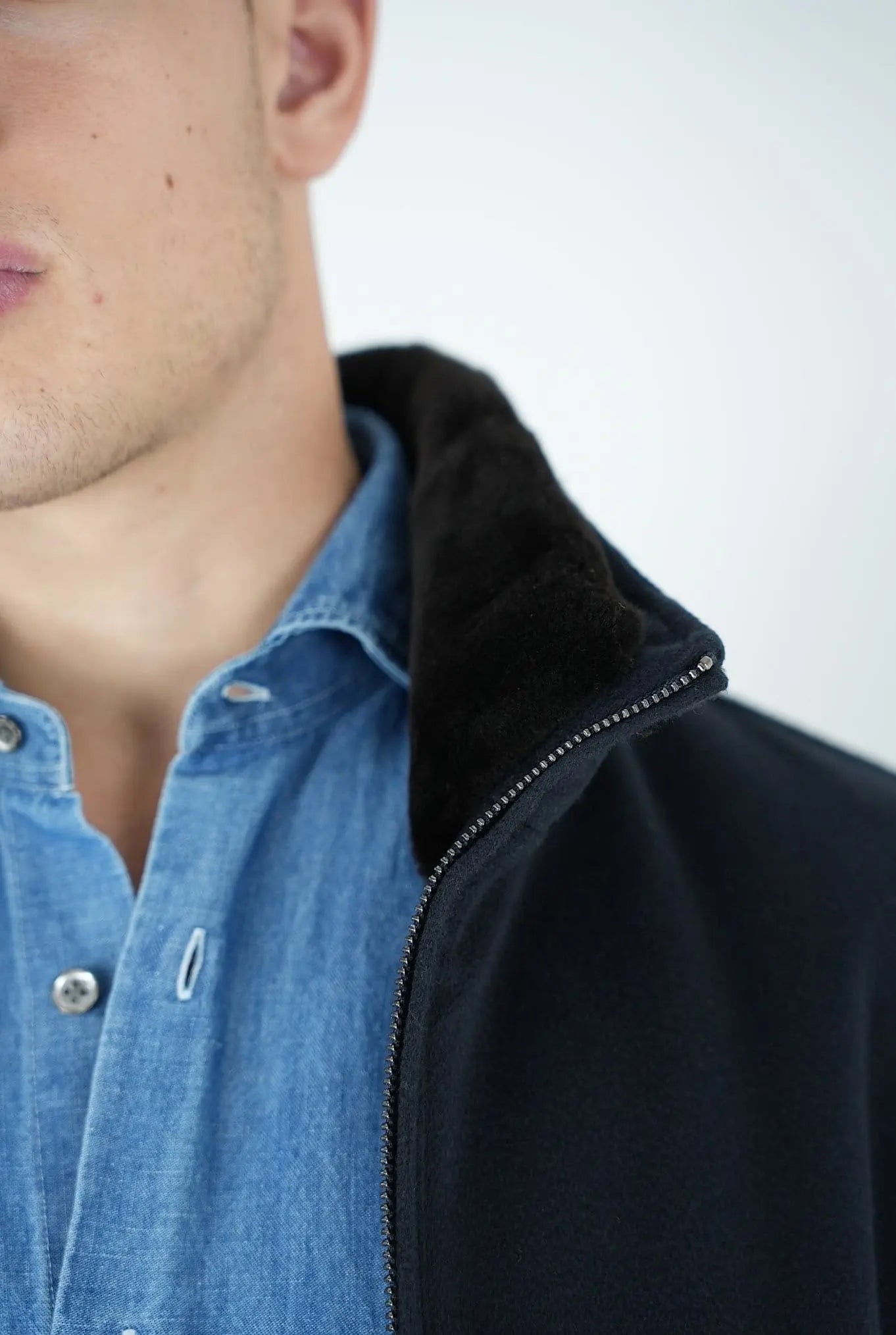 Giubbino in Cashmere e Castorino Blu - Guarino Store