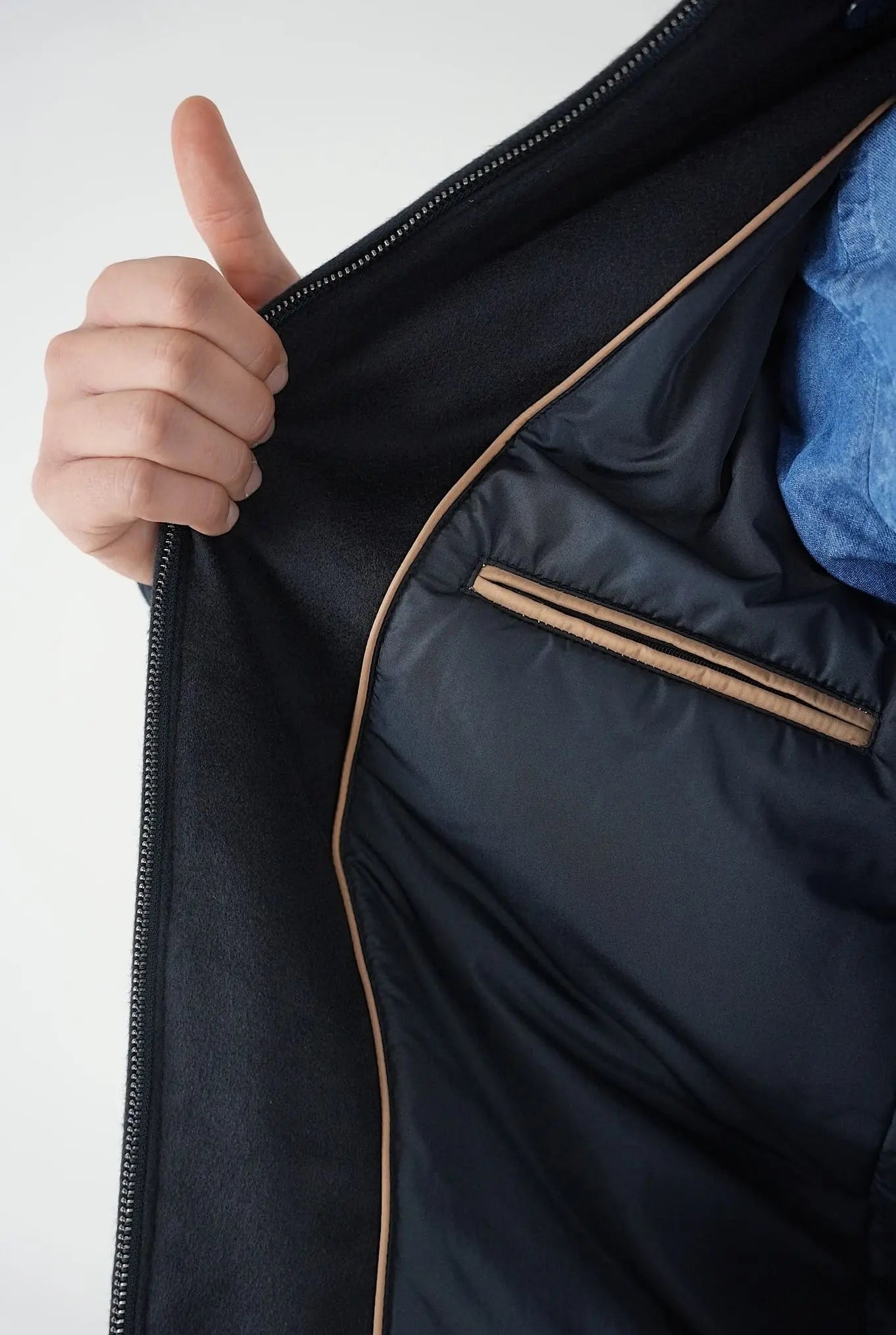 Giubbino in Cashmere e Castorino Blu - Guarino Store