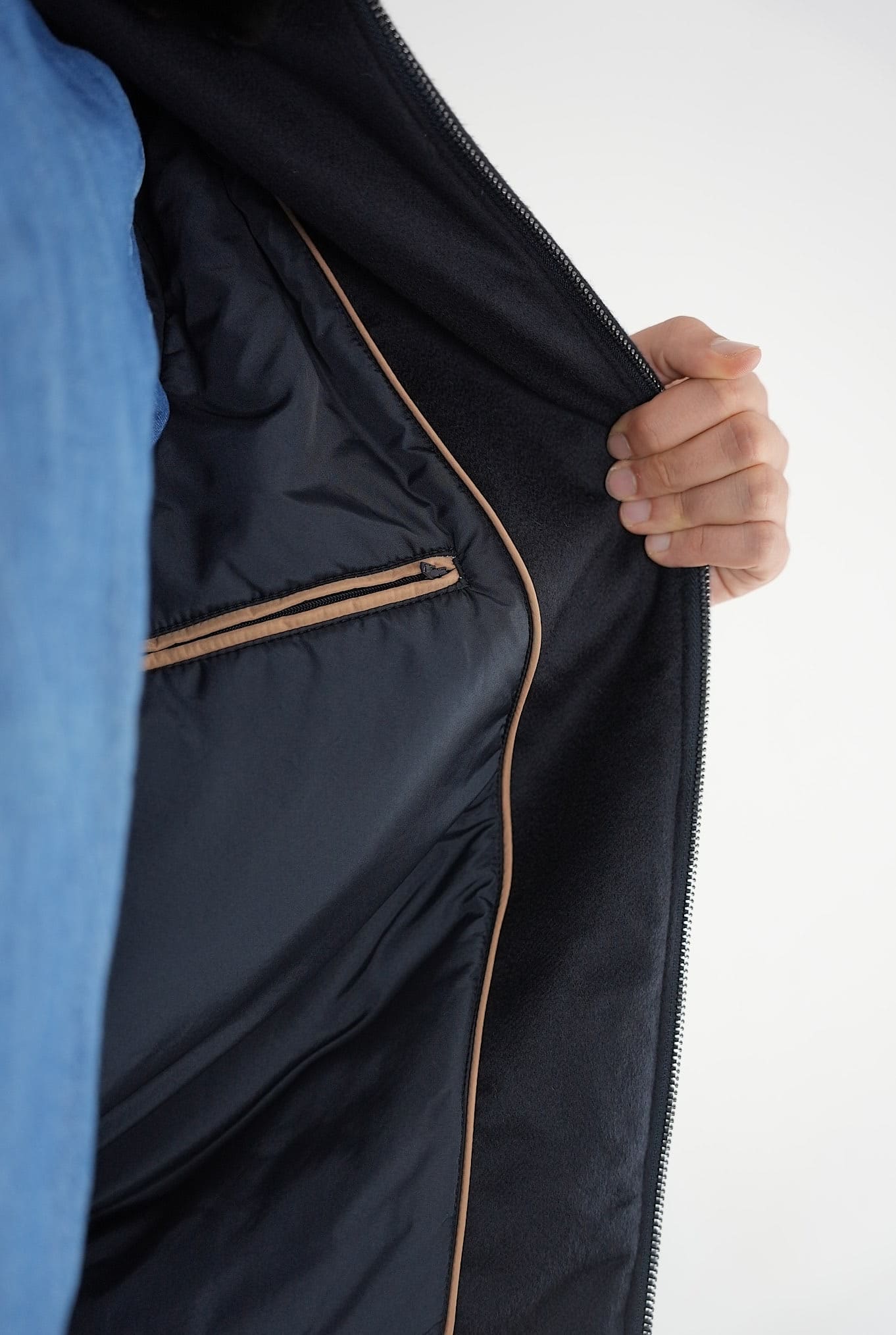 Giubbino in Cashmere e Castorino Blu - Guarino Store