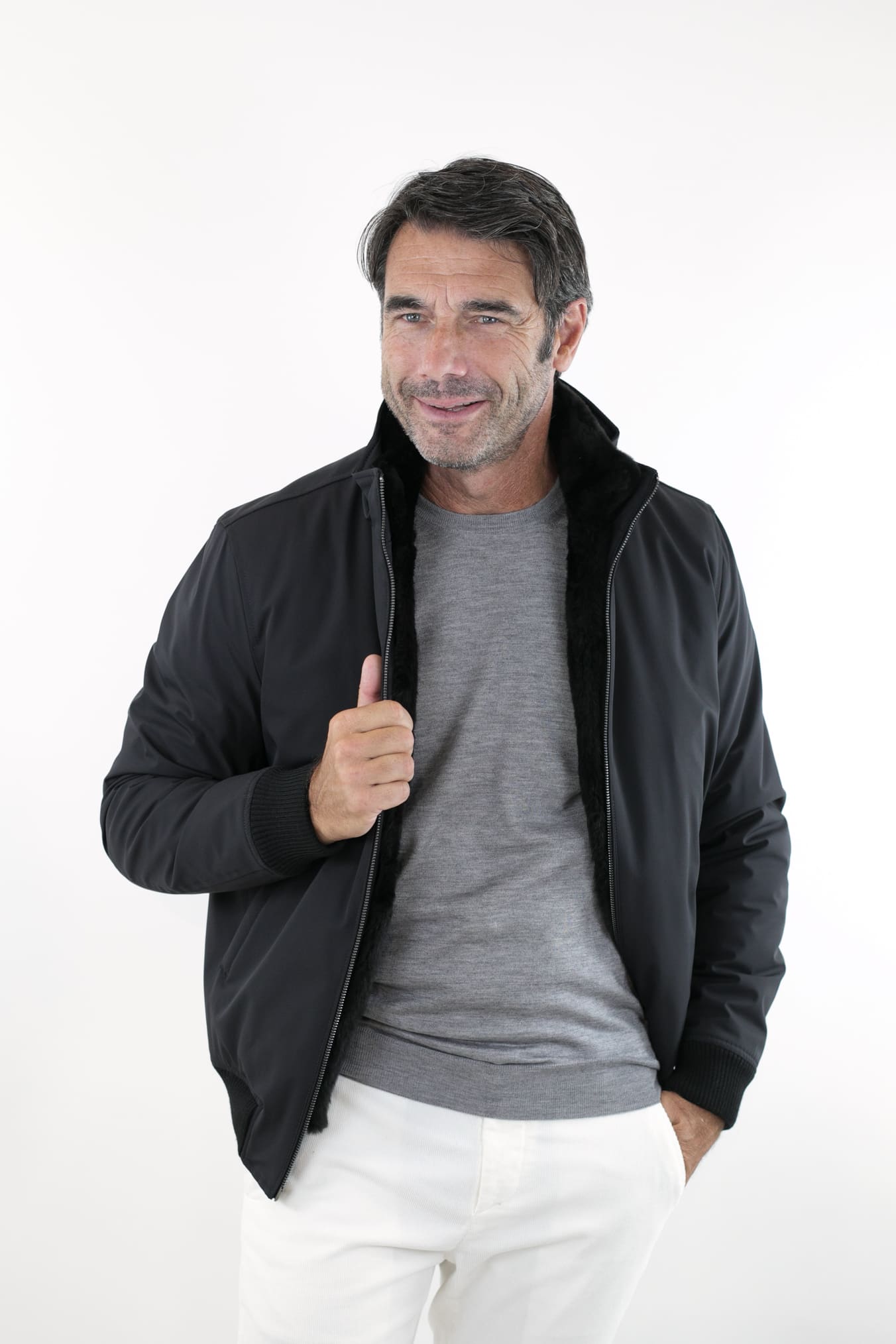 Giubbino Impermeabile Nero Corpetto Castorino - Guarino Store